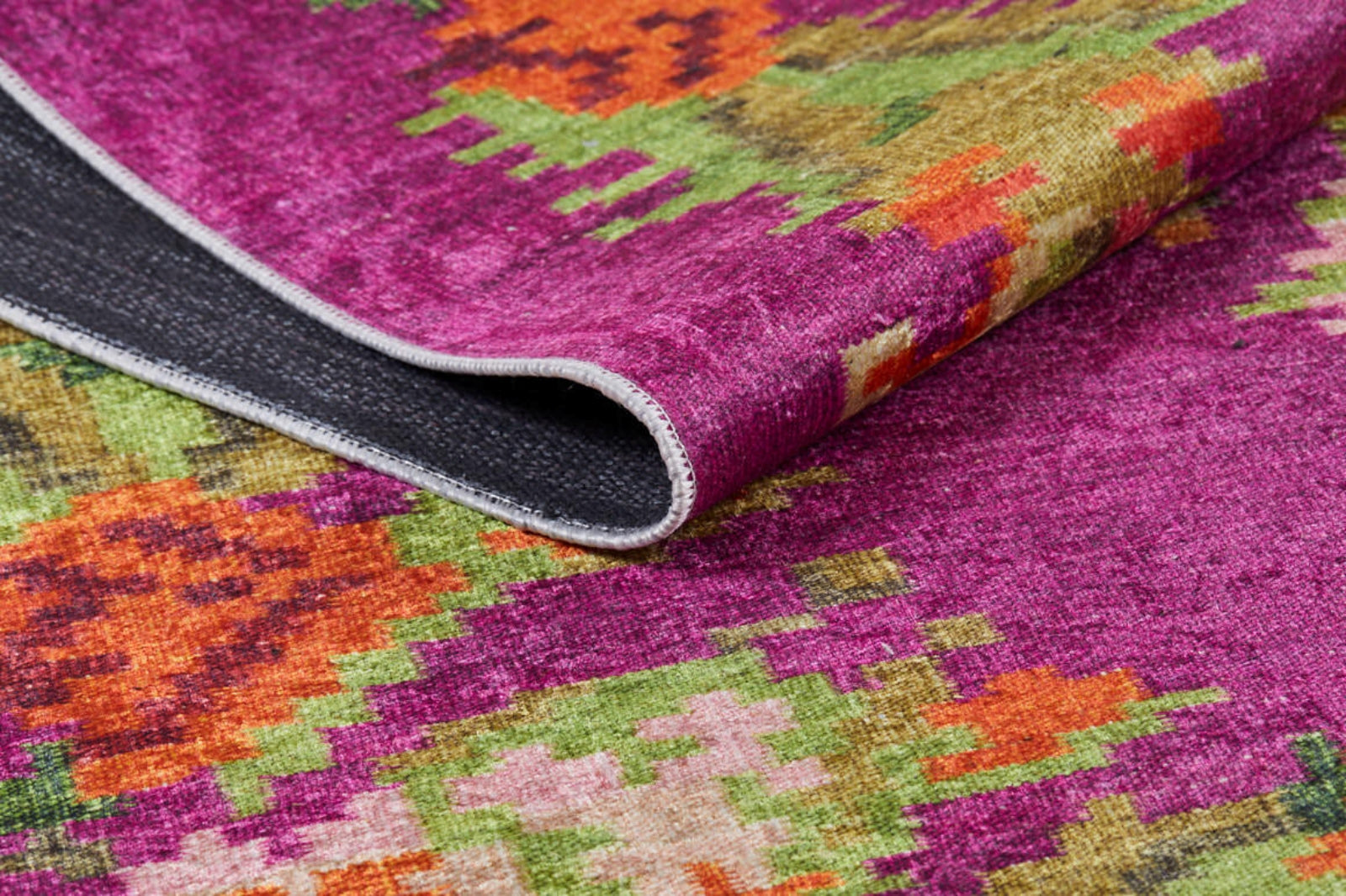 Pink Floral Area Rug - Non Slip Antibacterial Digital Print Carpet for Home