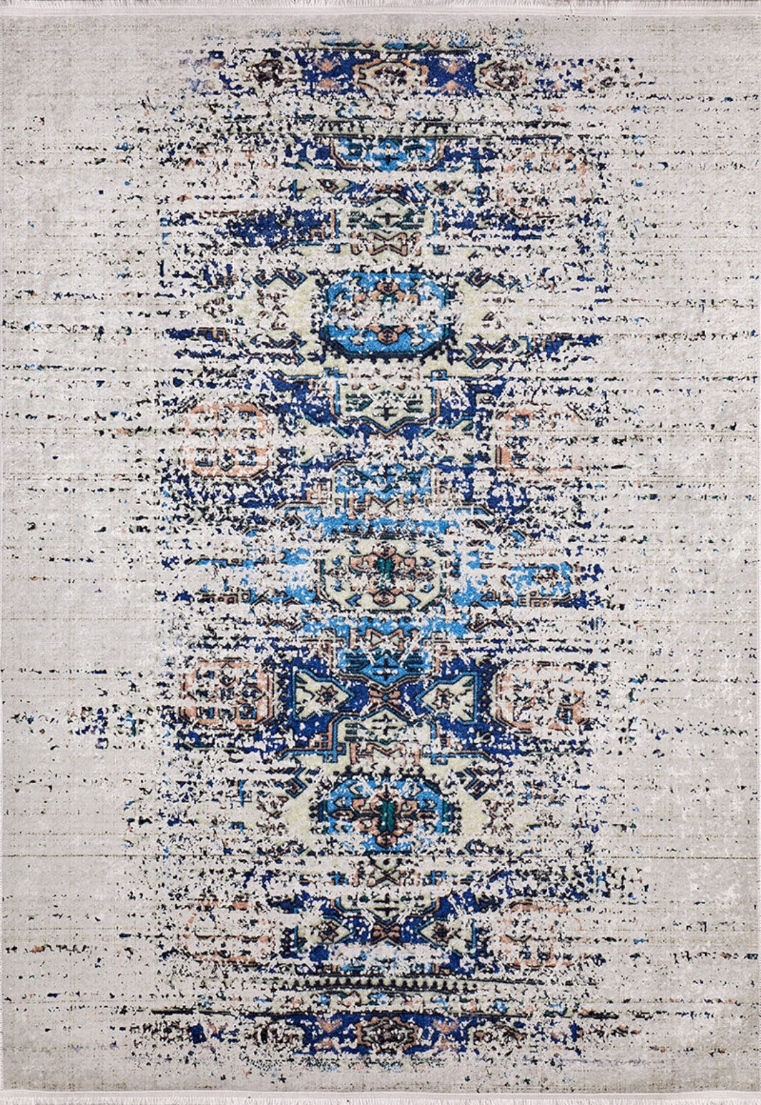 Vintage Area Rug – Beige Digital Print Carpet | Non Slip, Antibacterial, Washable Floor Rug