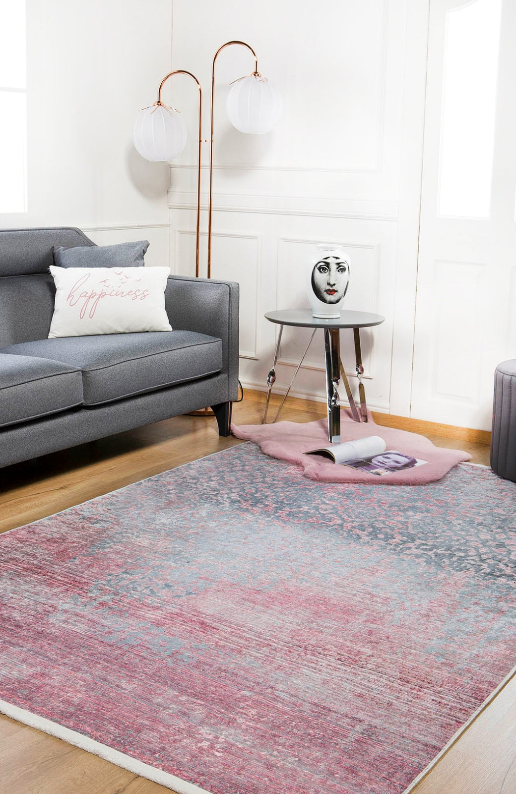 Pink Modern Area Rug – Digital Print Rug | Antibacterial Non Slip Carpet