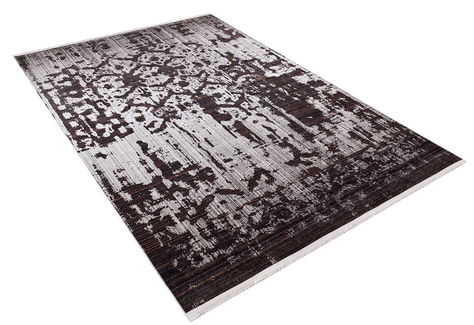Modern Area Rug - Brown Digital Print Carpet | Non Slip, Antibacterial, Washable Floor Covering