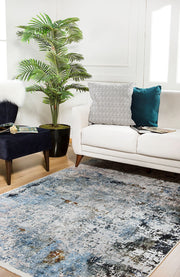 Modern Area Rug - Grey Digital Print Carpet | Antibacterial Washable Floor Covering