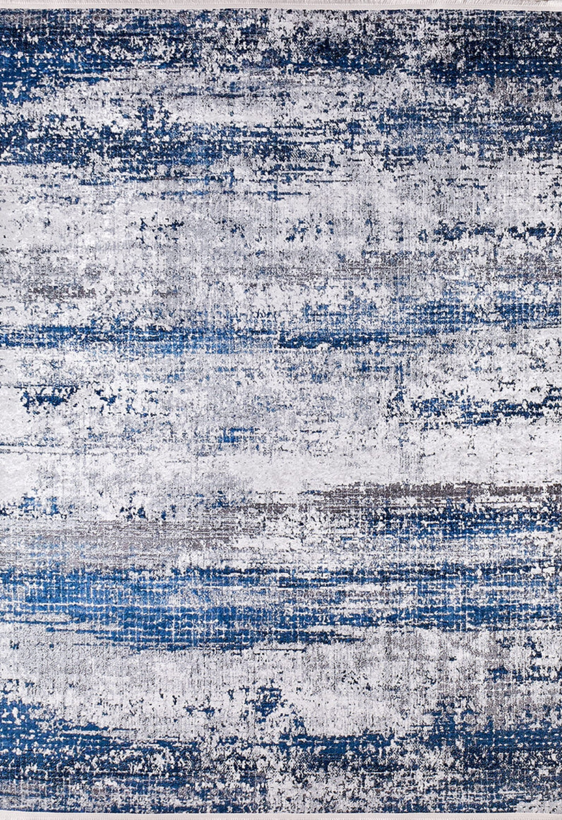 Modern Digital Area Rug - Blue Washable Non Slip Rug With Antibacterial Carpet