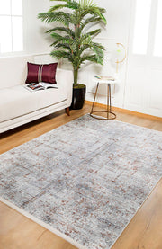 Modern Area Rug – Grey Digital Print Carpet | Non Slip, Antibacterial Floor Covering