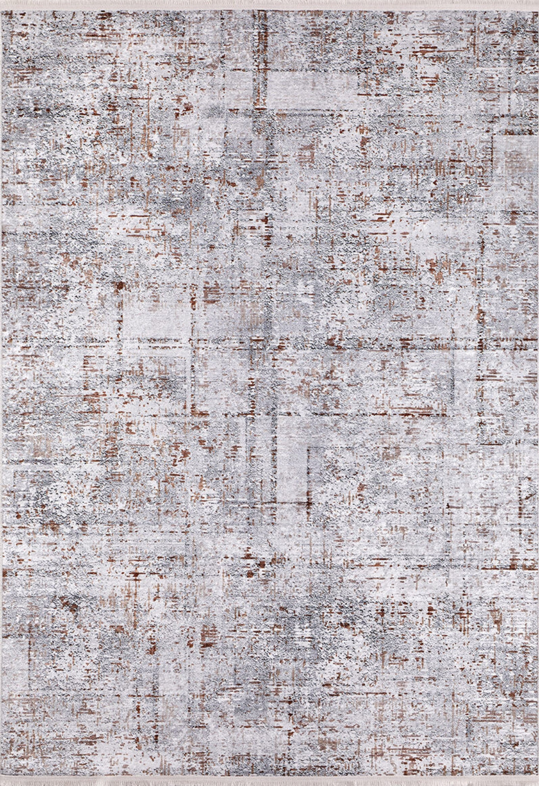Modern Area Rug – Grey Digital Print Carpet | Non Slip, Antibacterial Floor Covering