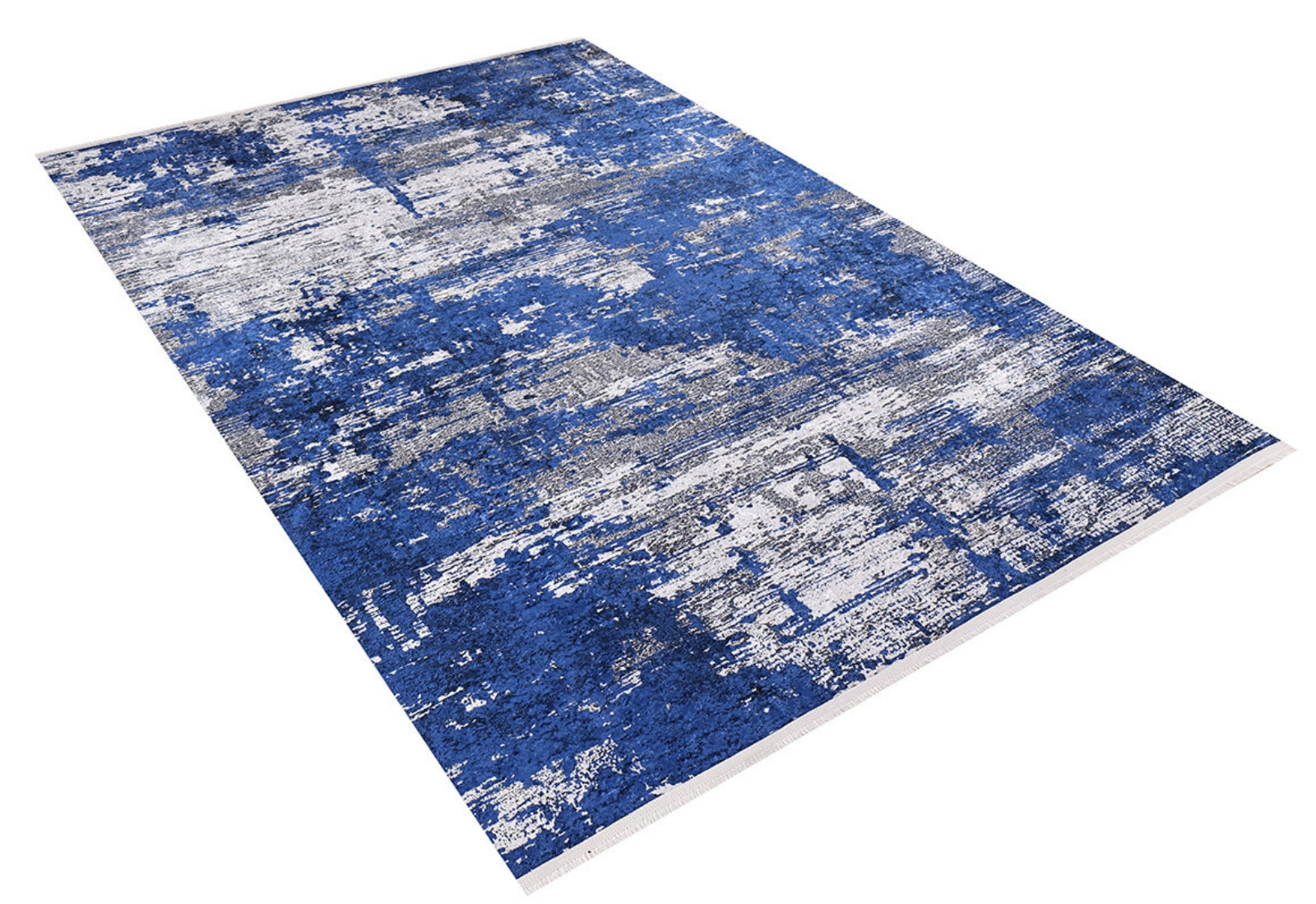 Modern Digital Area Rug - Blue Non Slip Antibacterial Carpet for Living Room