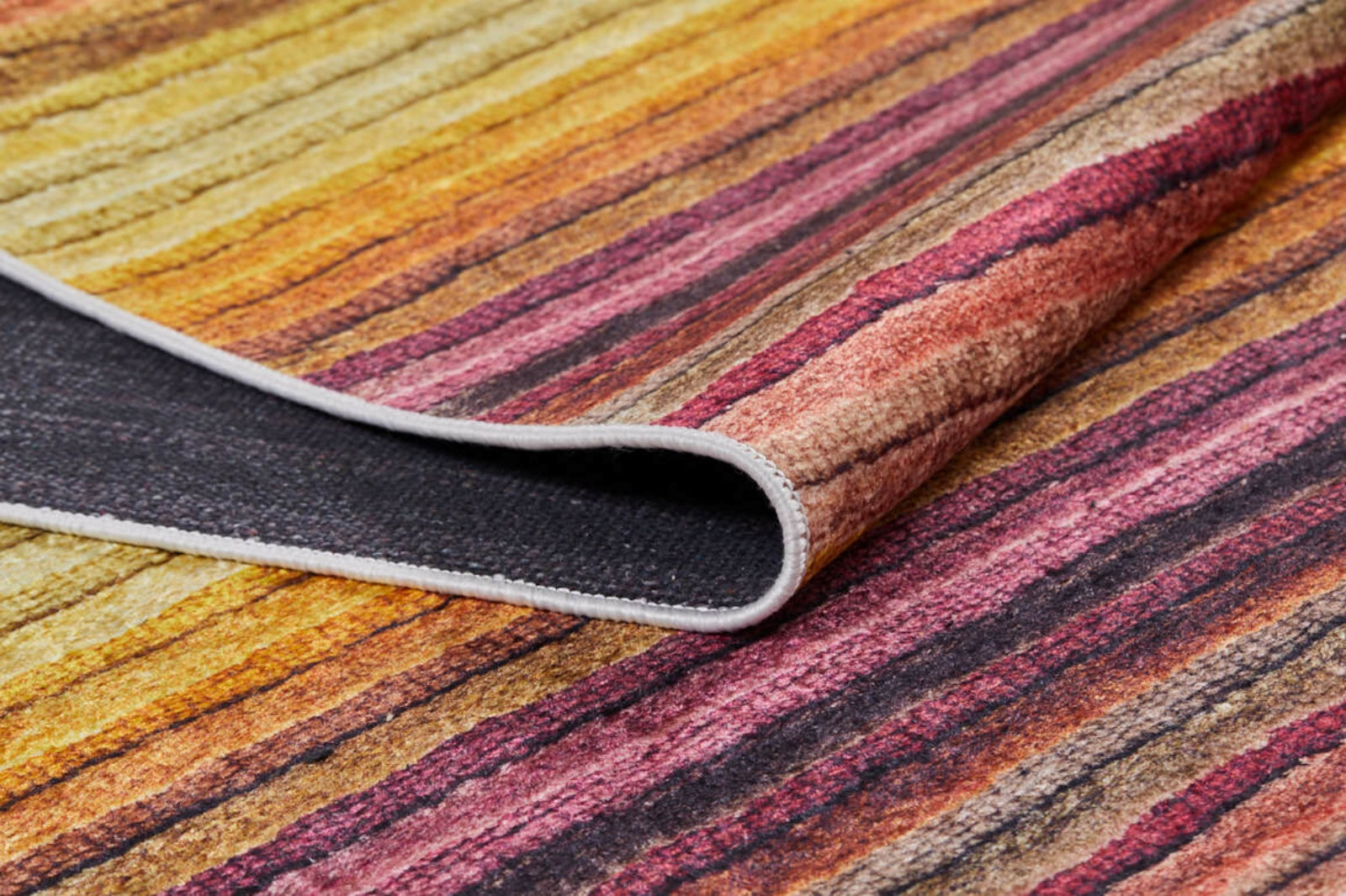 Orange Striped Area Rug – Digital Print Rug | Non Slip Carpet, Antibacterial