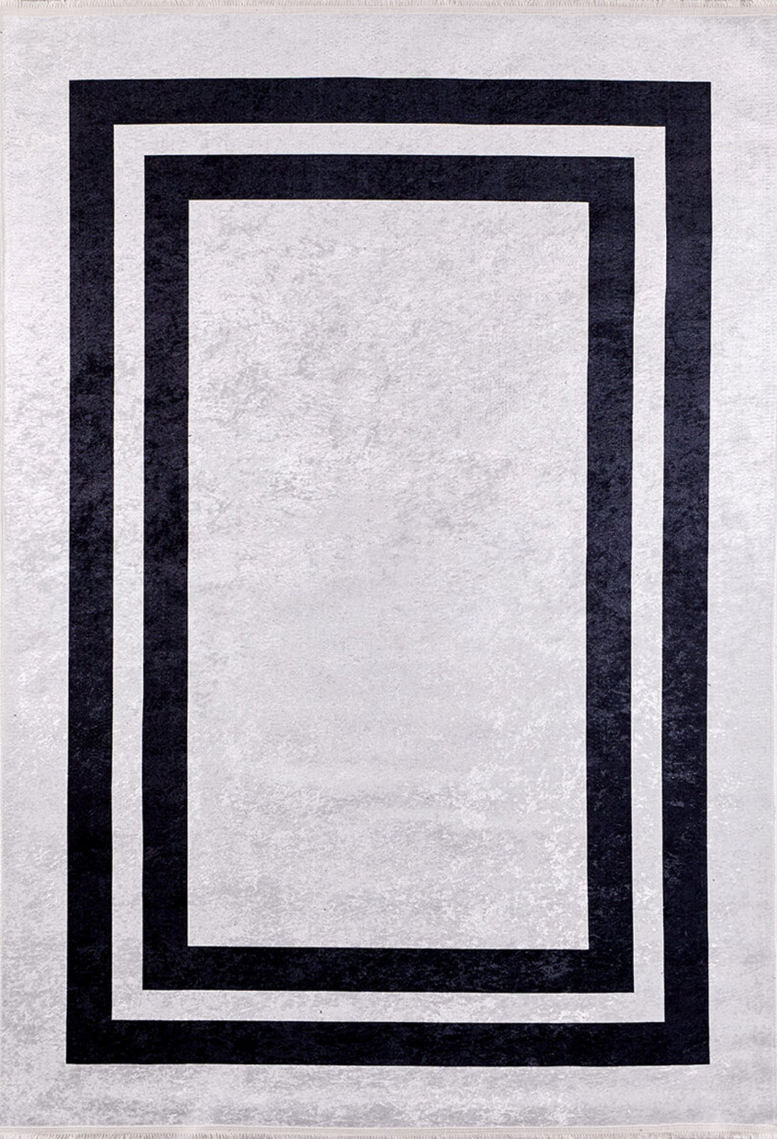 Digital Print Area Rug – Black Frame Stylish Non Slip Carpet for Living Room