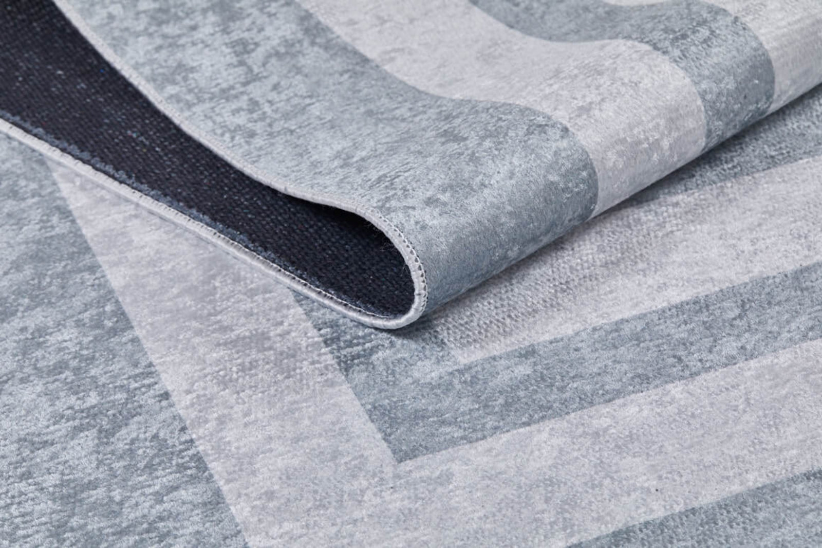 Grey Area Rug - Digital Print Frame Design Non Slip Antibacterial Carpet
