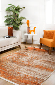 Modern Digital Area Rug – Orange Digital Print Rug With Non Slip Backing