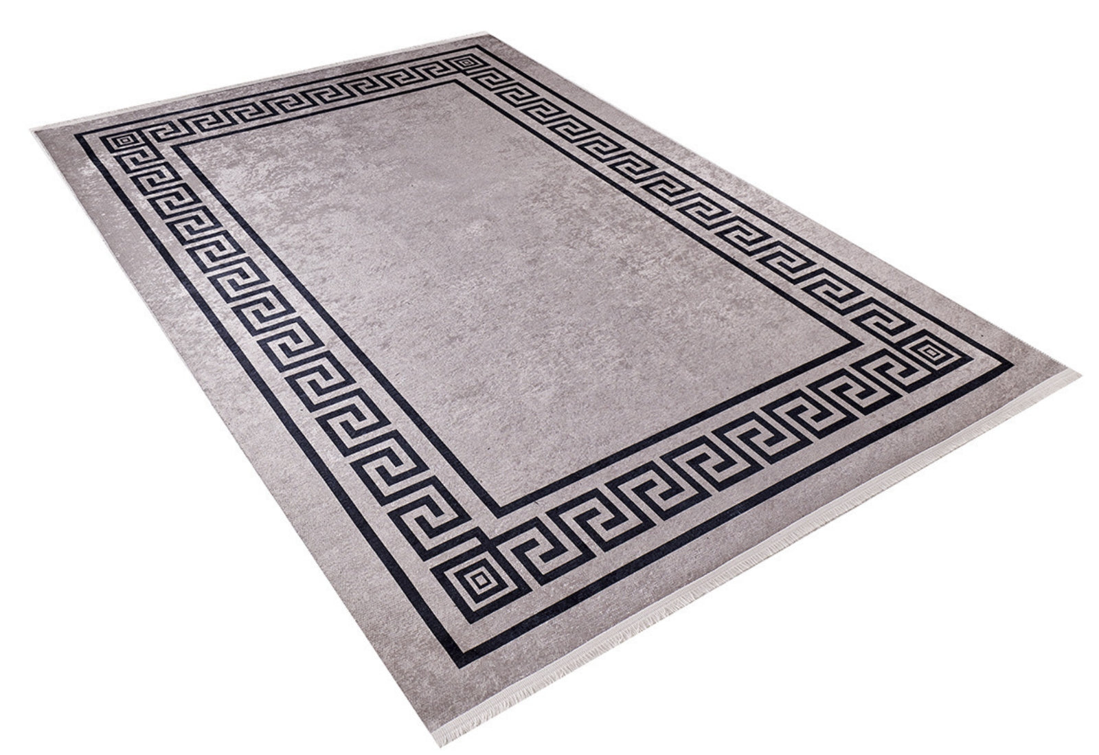 Digital Print Area Rug - Brown Frame Style Non Slip Carpet for Living Room