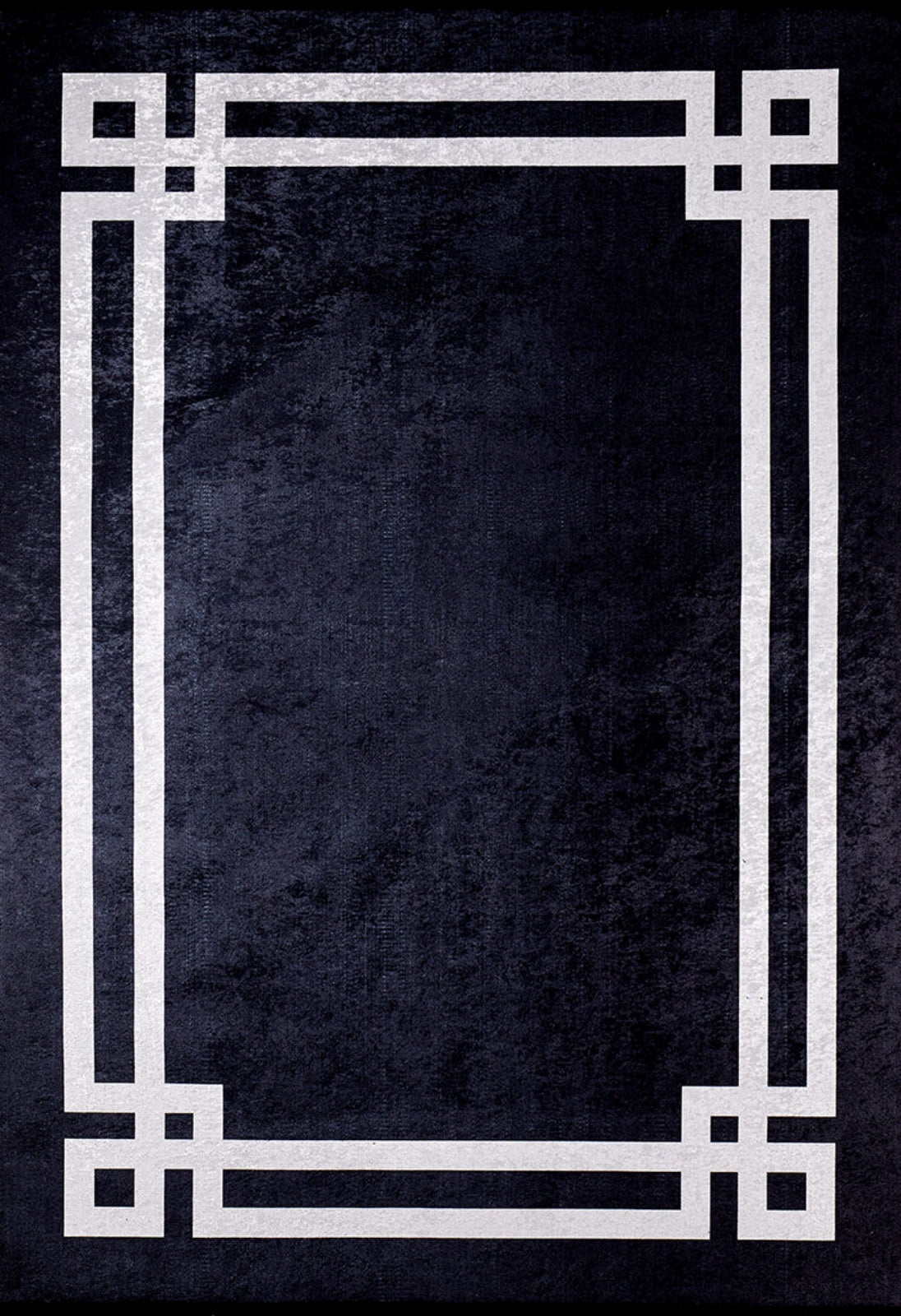 Black Area Rug – Digital Print Rug With Black Frame | Antibacterial Non Slip Carpet