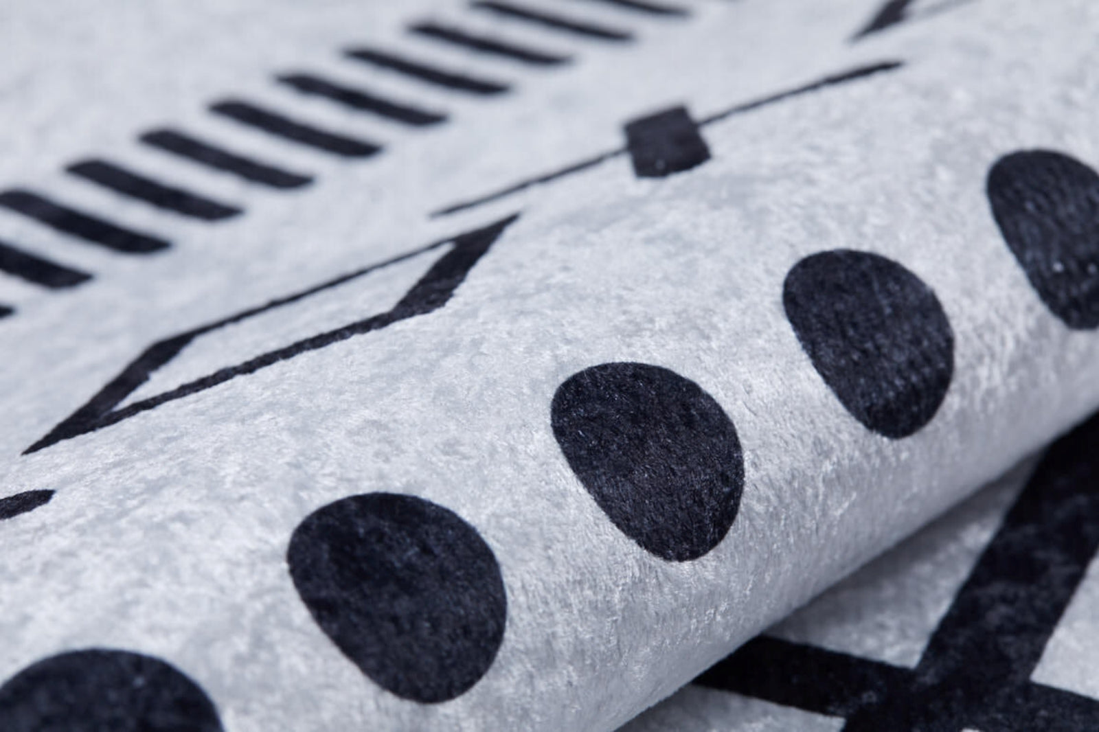 Grey Geometric Area Rug - Digital Print Carpet | Non Slip, Antibacterial, Washable