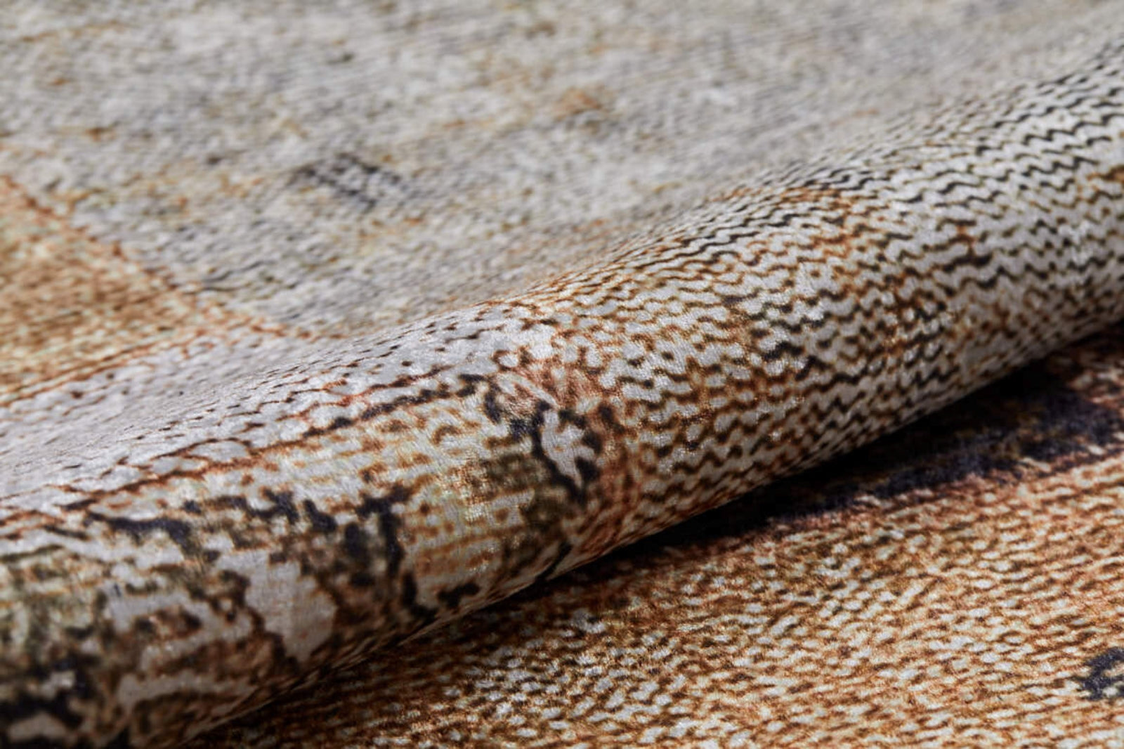 Patchwork Area Rug - Brown Digital Print Rug | Non Slip, Antibacterial Carpet