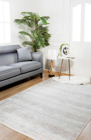 Modern Digital Print Rug – White Area Rug With Antibacterial, Non Slip Carpet