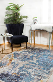 Modern Area Rug – Blue Digital Print Carpet | Antibacterial, Non Slip, Dust Free
