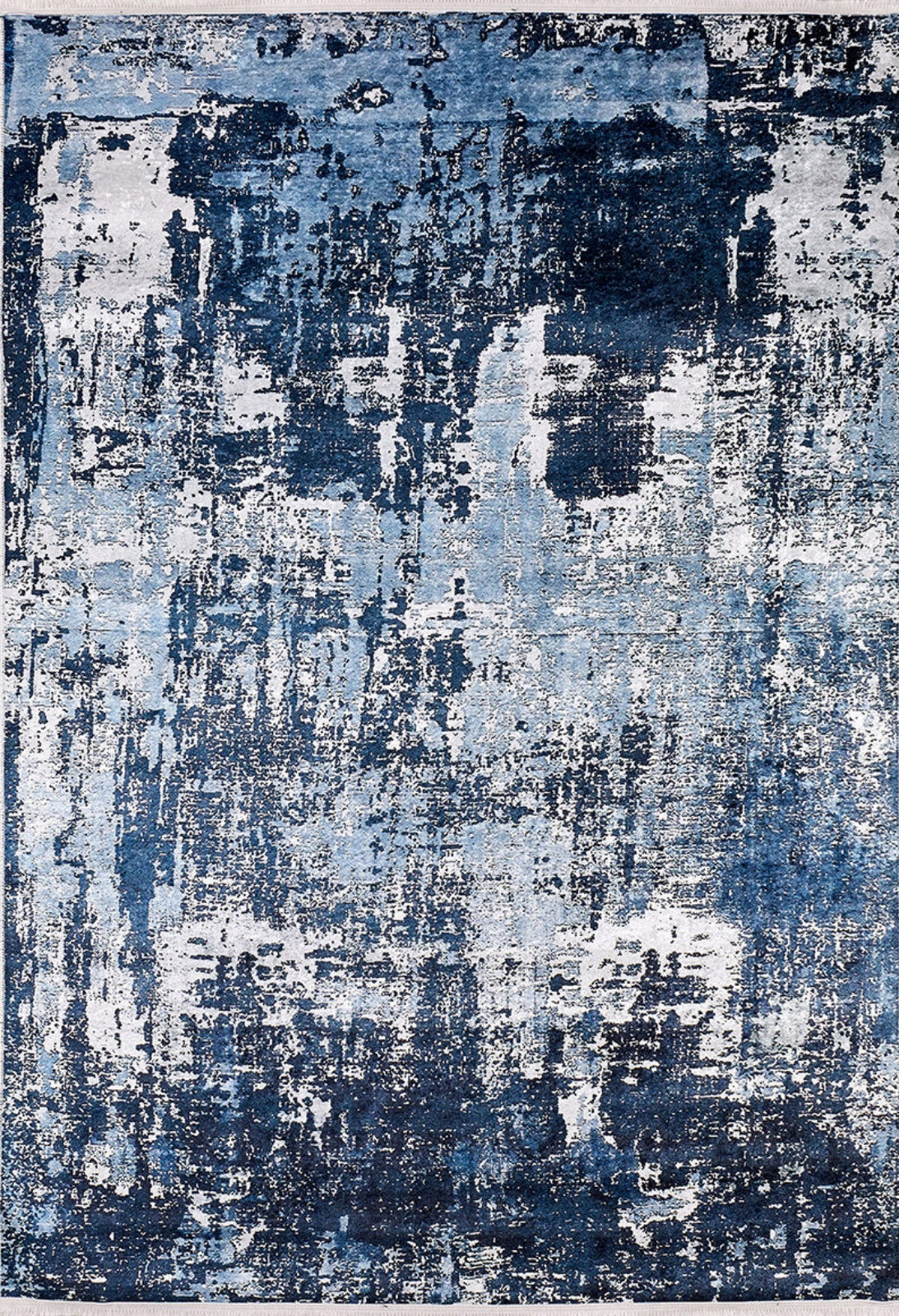 Modern Digital Area Rug – Blue Non Slip Antibacterial Carpet for Living Room