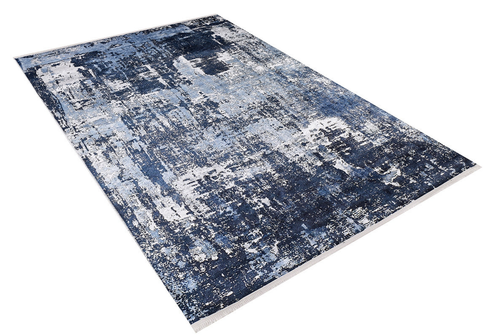 Modern Digital Area Rug – Blue Non Slip Antibacterial Carpet for Living Room
