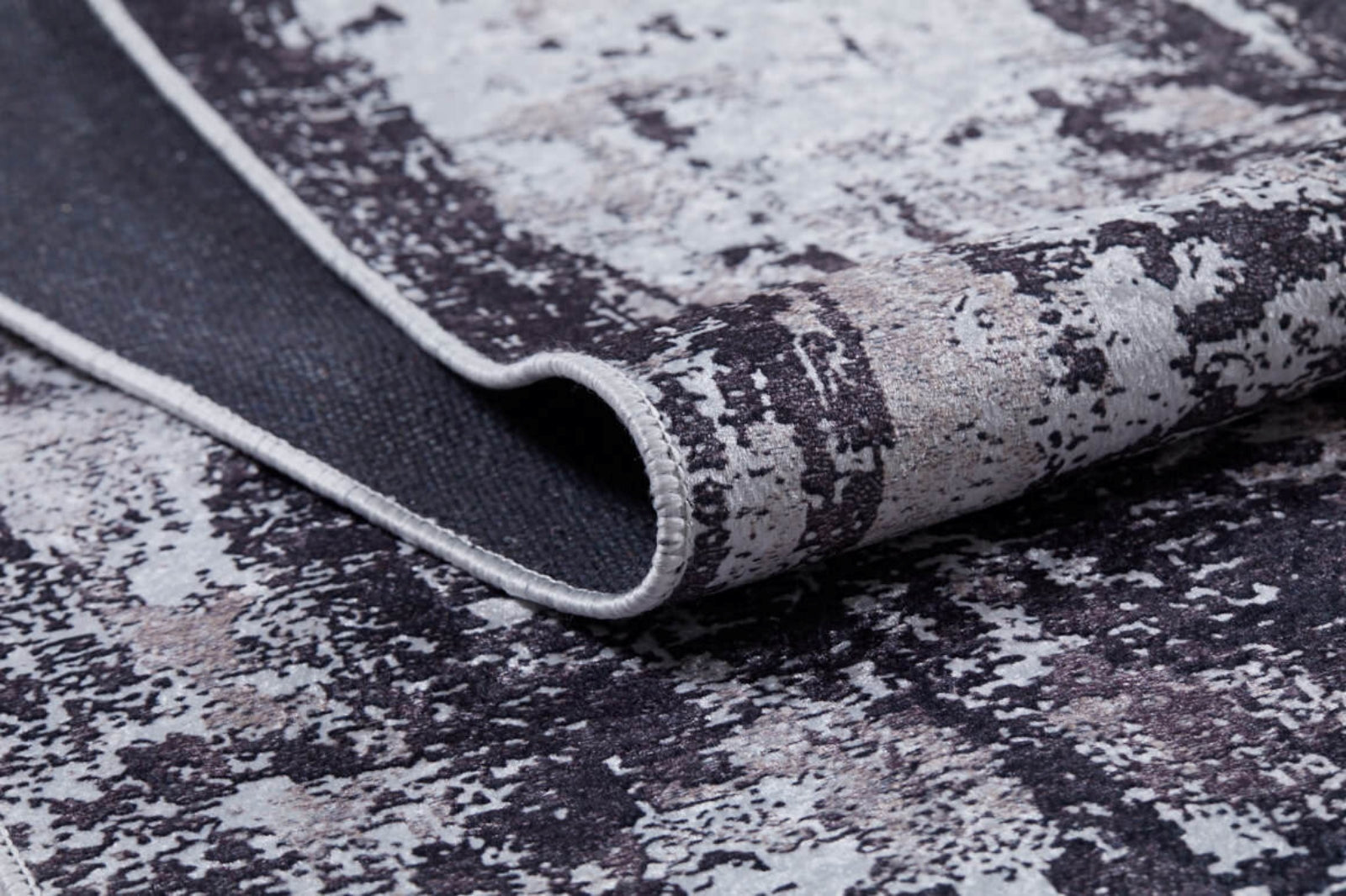 Modern Area Rug – Grey Digital Print Rug | Non Slip Washable Living Room Carpet