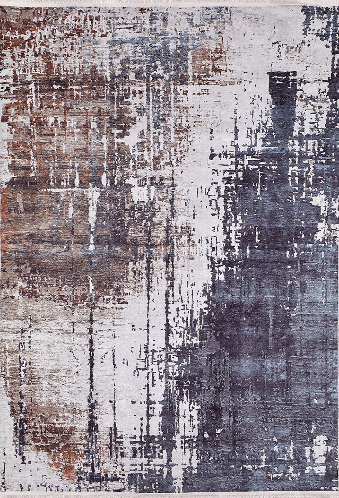 Modern Digital Area Rug – Contemporary Brown Carpet For Home Decor, Non Slip & Allergy Friendly