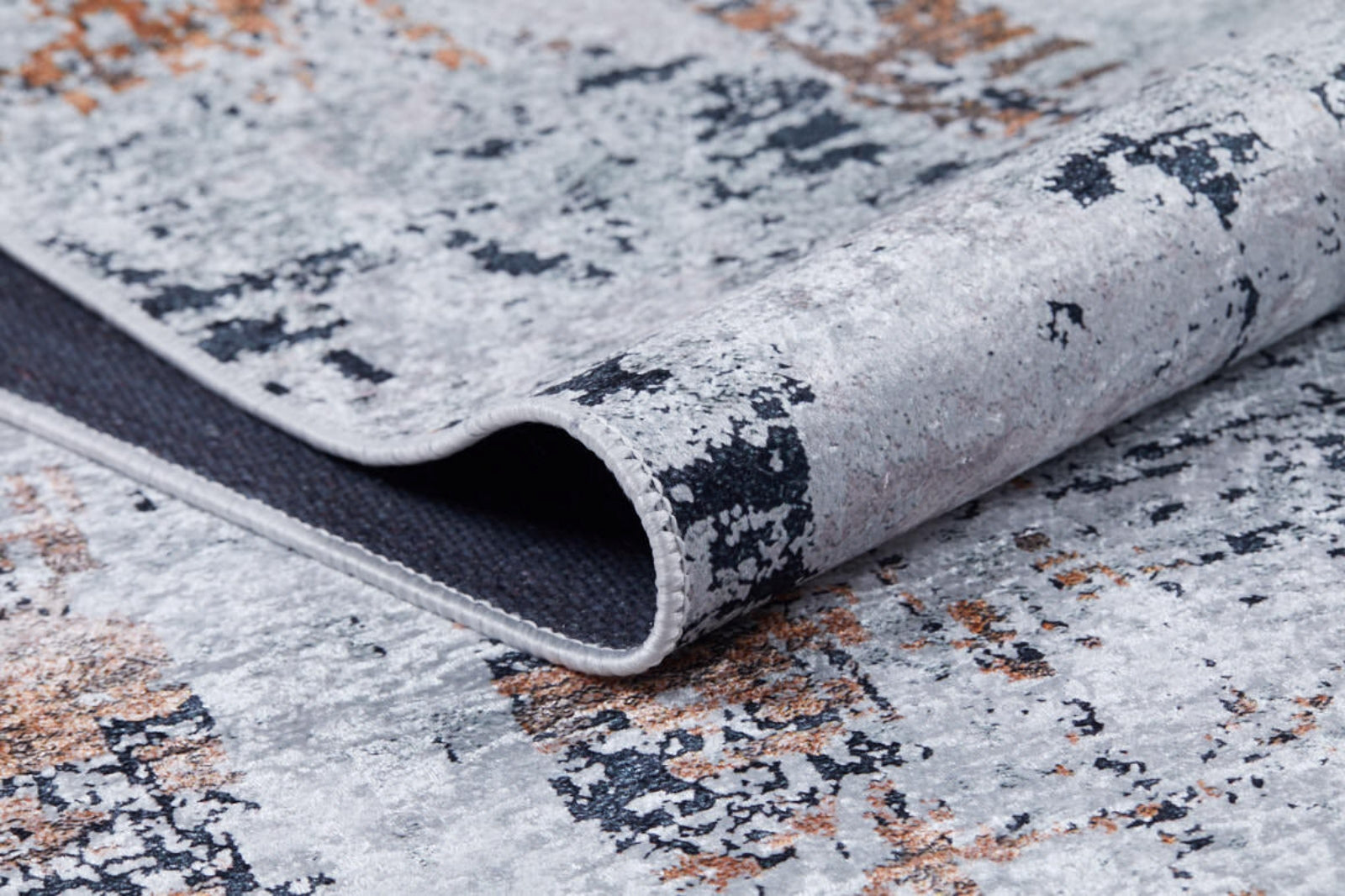 Modern Digital Print Rug - Grey Area Rug with Non Slip, Antibacterial Design