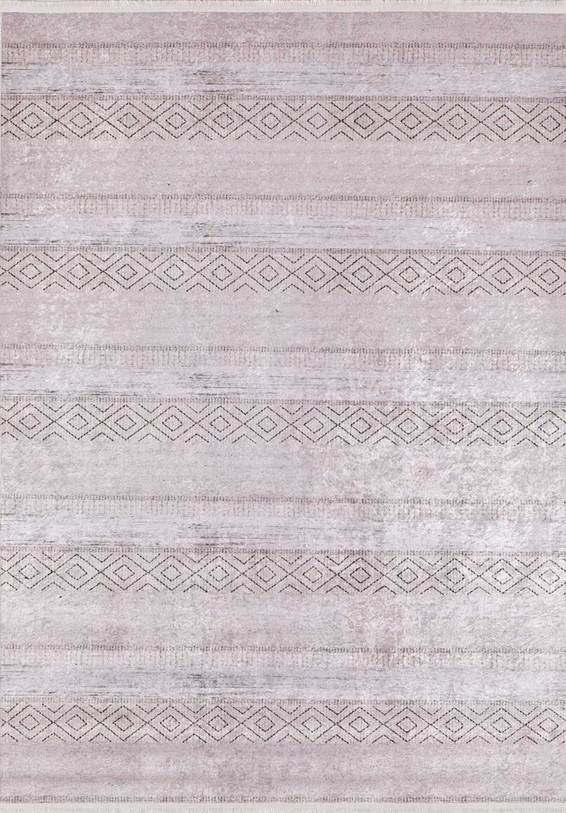 Beige Striped Area Rug - Digital Print Rug, Non Slip Antibacterial Floor Carpet