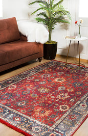 Classic Area Rug | Digital Print Red Carpet - Non Slip Washable Antibacterial