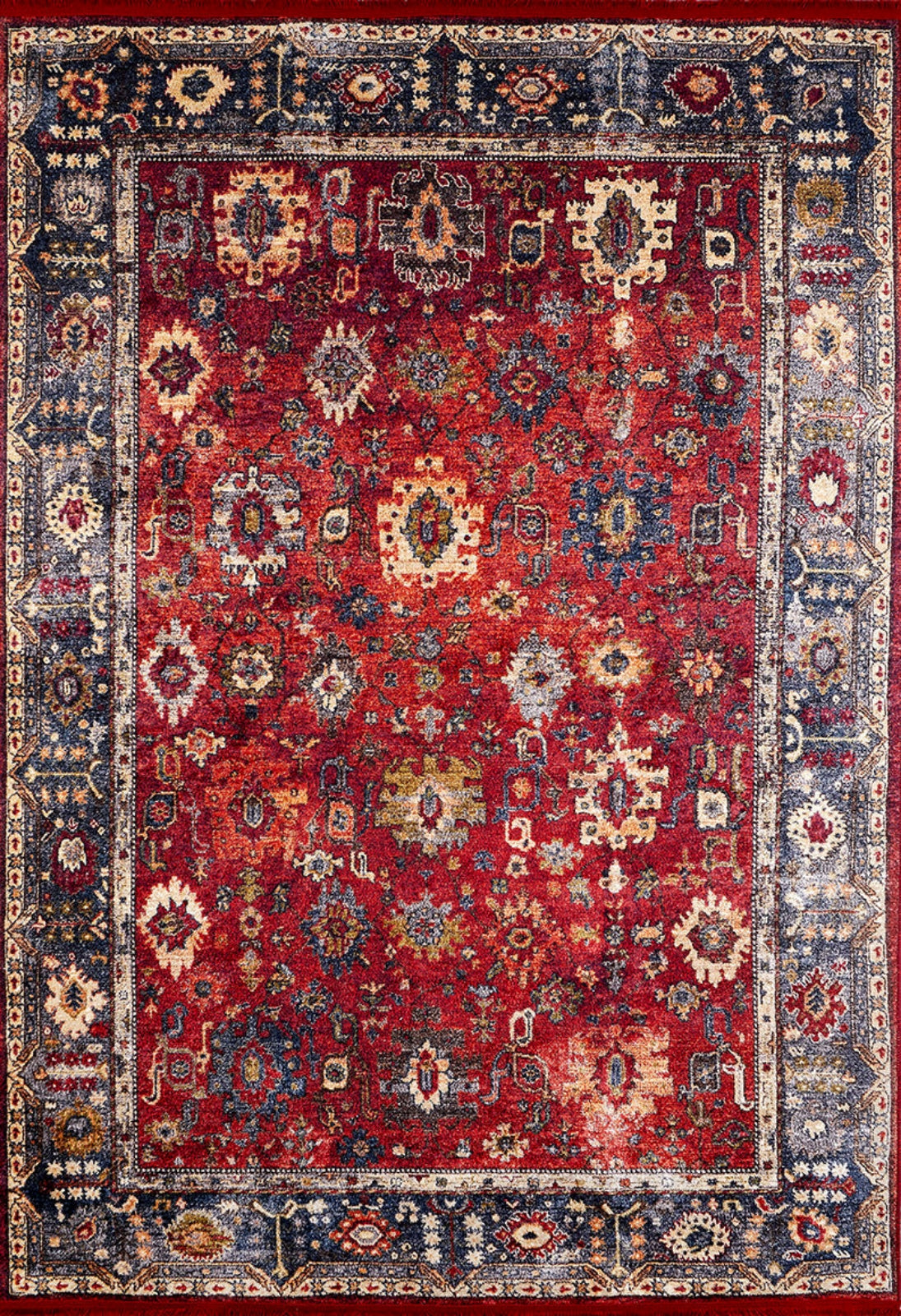 Classic Area Rug | Digital Print Red Carpet - Non Slip Washable Antibacterial