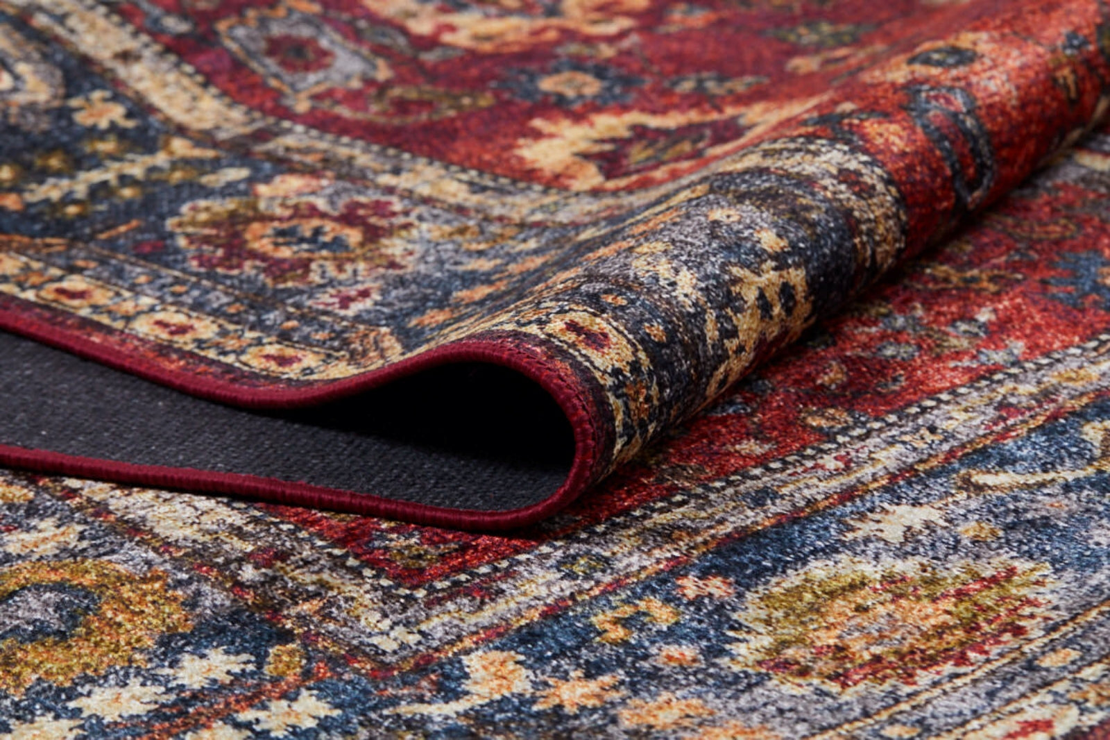 Classic Area Rug | Digital Print Red Carpet - Non Slip Washable Antibacterial