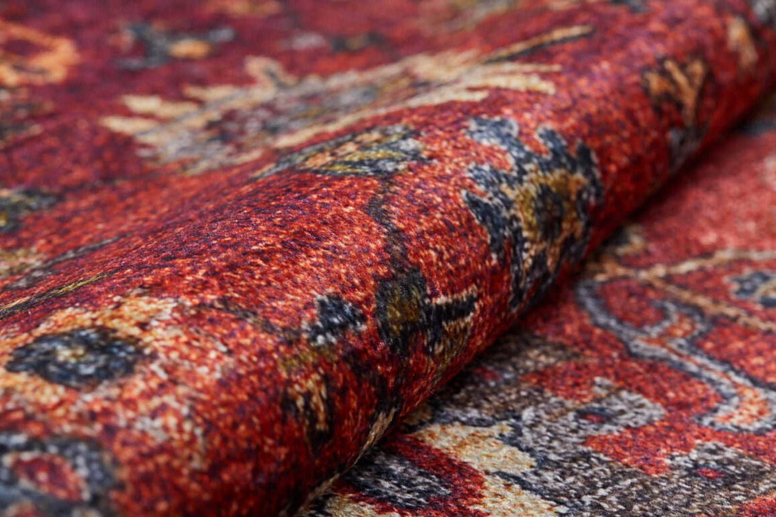 Classic Area Rug | Digital Print Red Carpet - Non Slip Washable Antibacterial