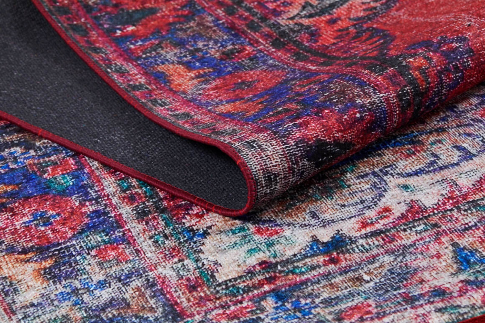 Red Vintage Area Rug – Digital Print Rug | Antibacterial, Non Slip Carpet