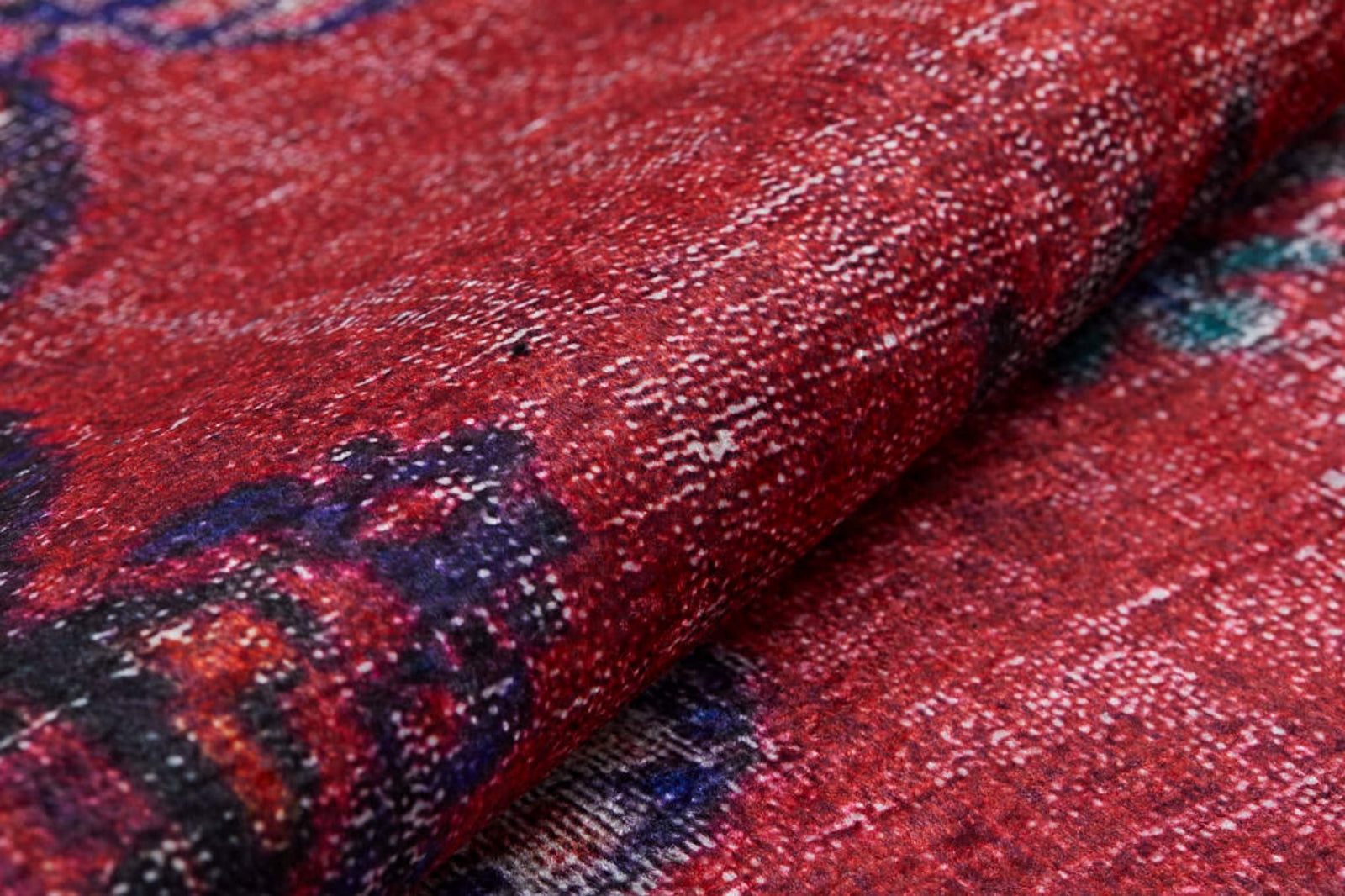 Red Vintage Area Rug – Digital Print Rug | Antibacterial, Non Slip Carpet