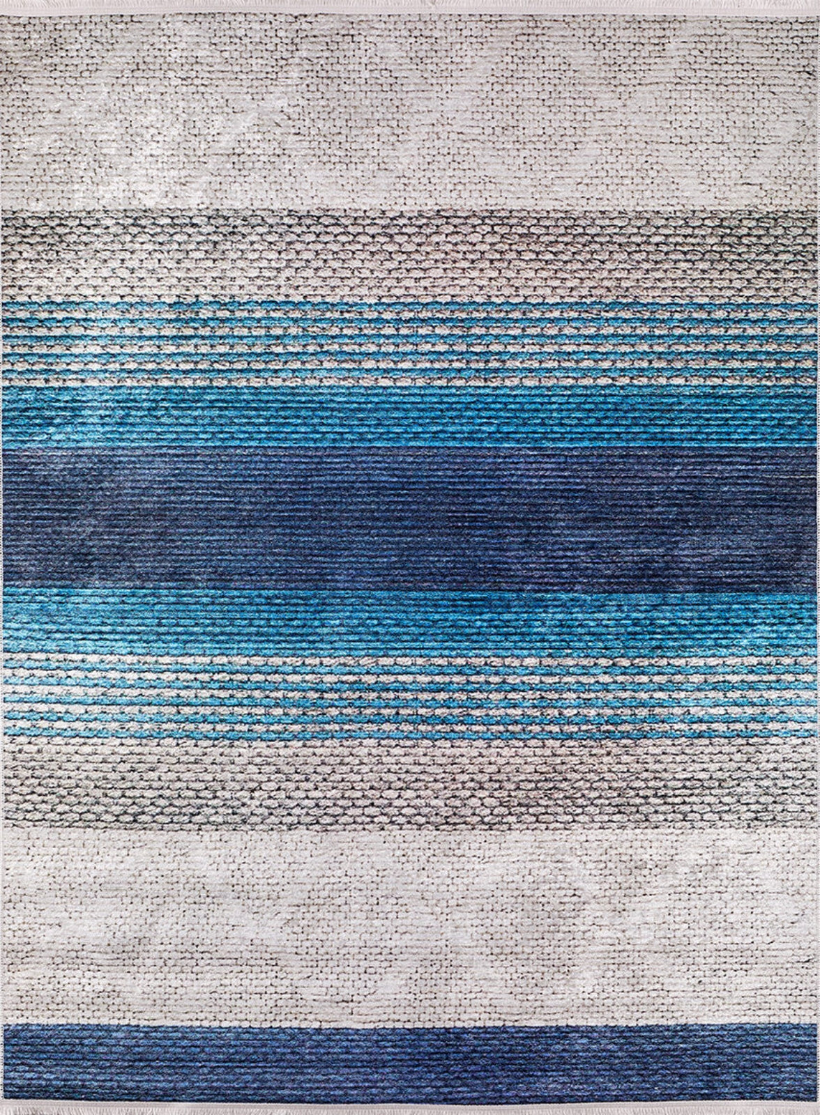 Blue Striped Area Rug – Digital Print Rug | Non Slip, Antibacterial Carpet
