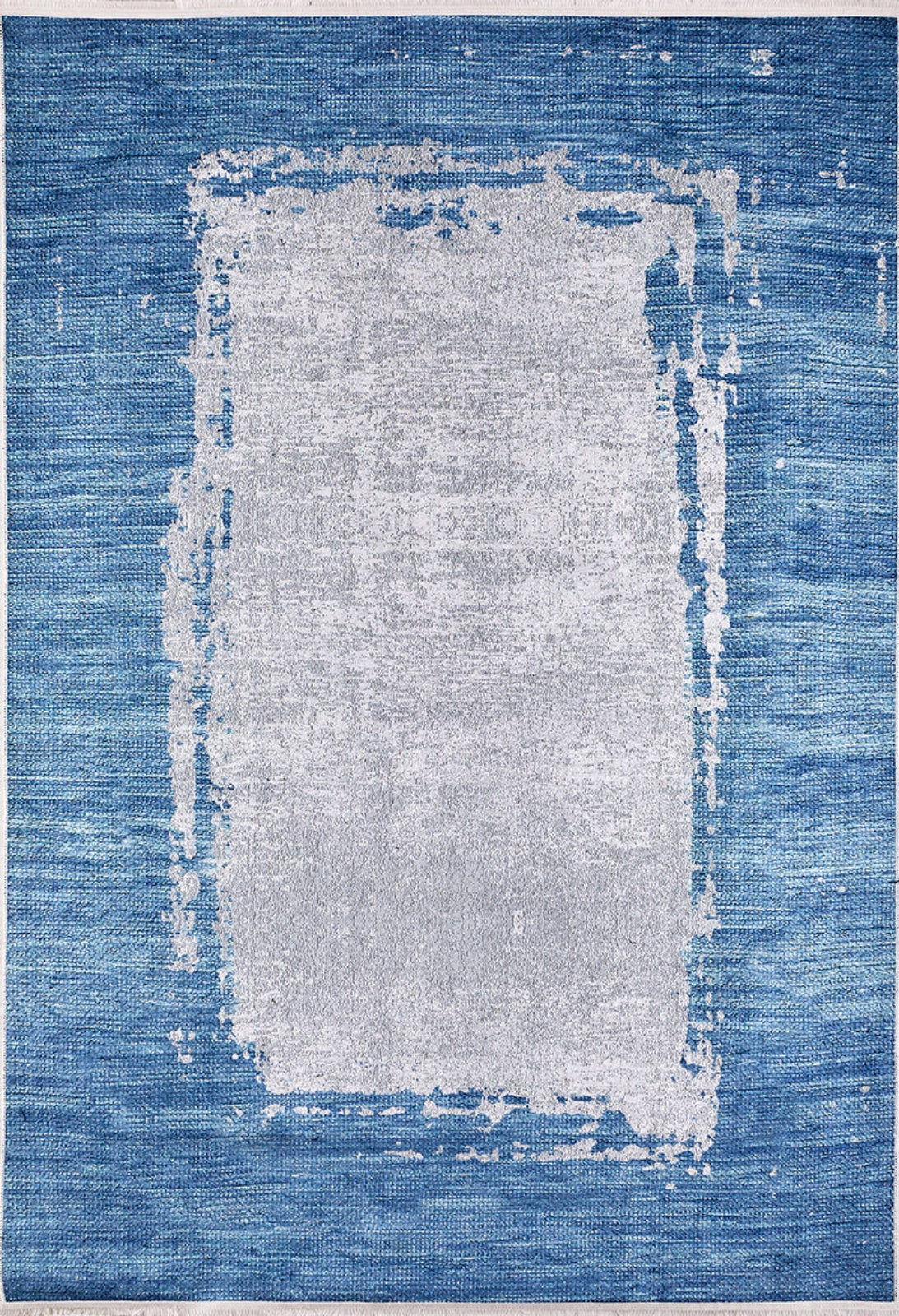 Blue Vintage Area Rug - Digital Print Carpet | Non Slip, Antibacterial & Washable Floor Mat