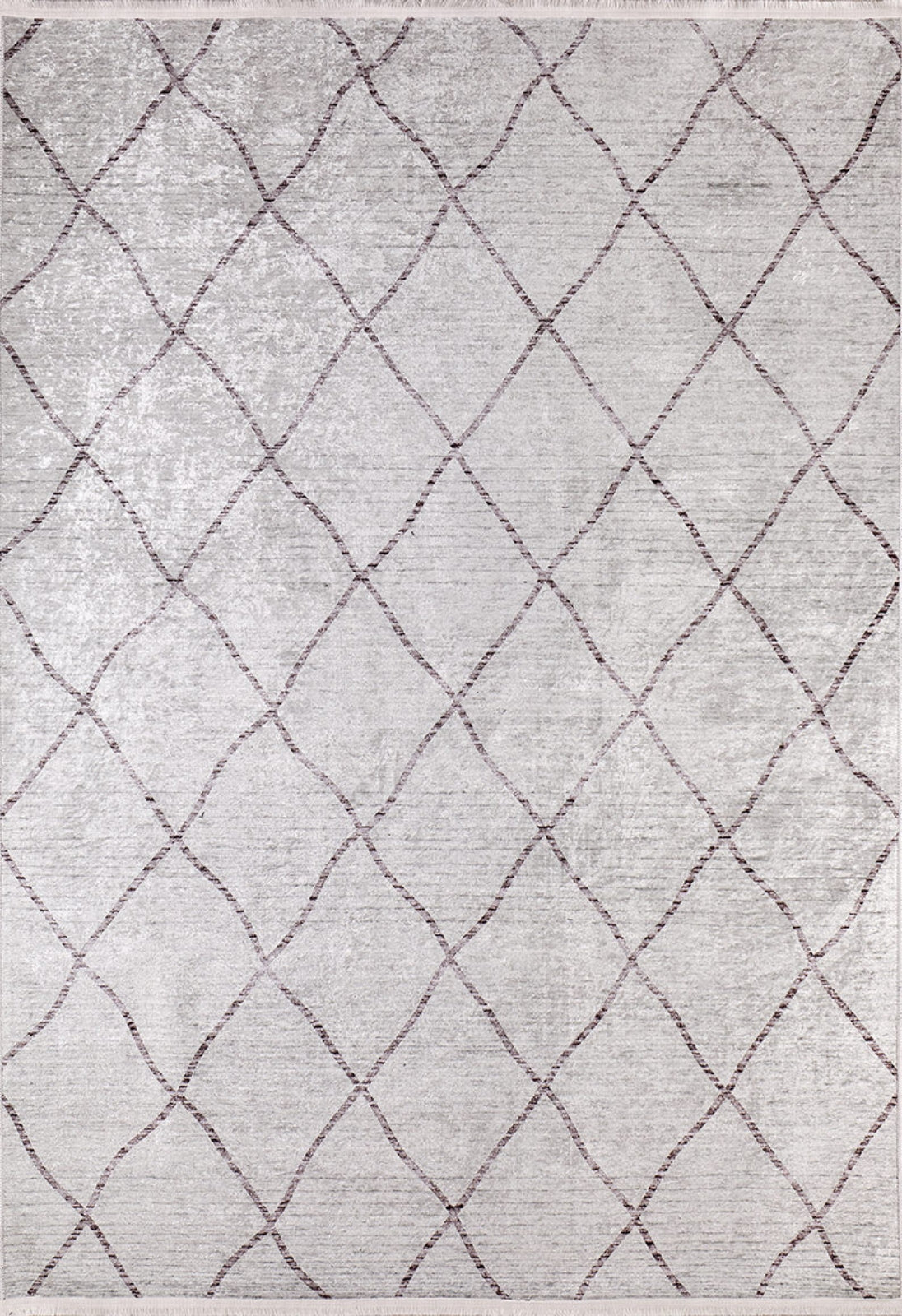 Beige Geometric Area Rug - Digital Print Rug, Non Slip & Washable Floor Carpet