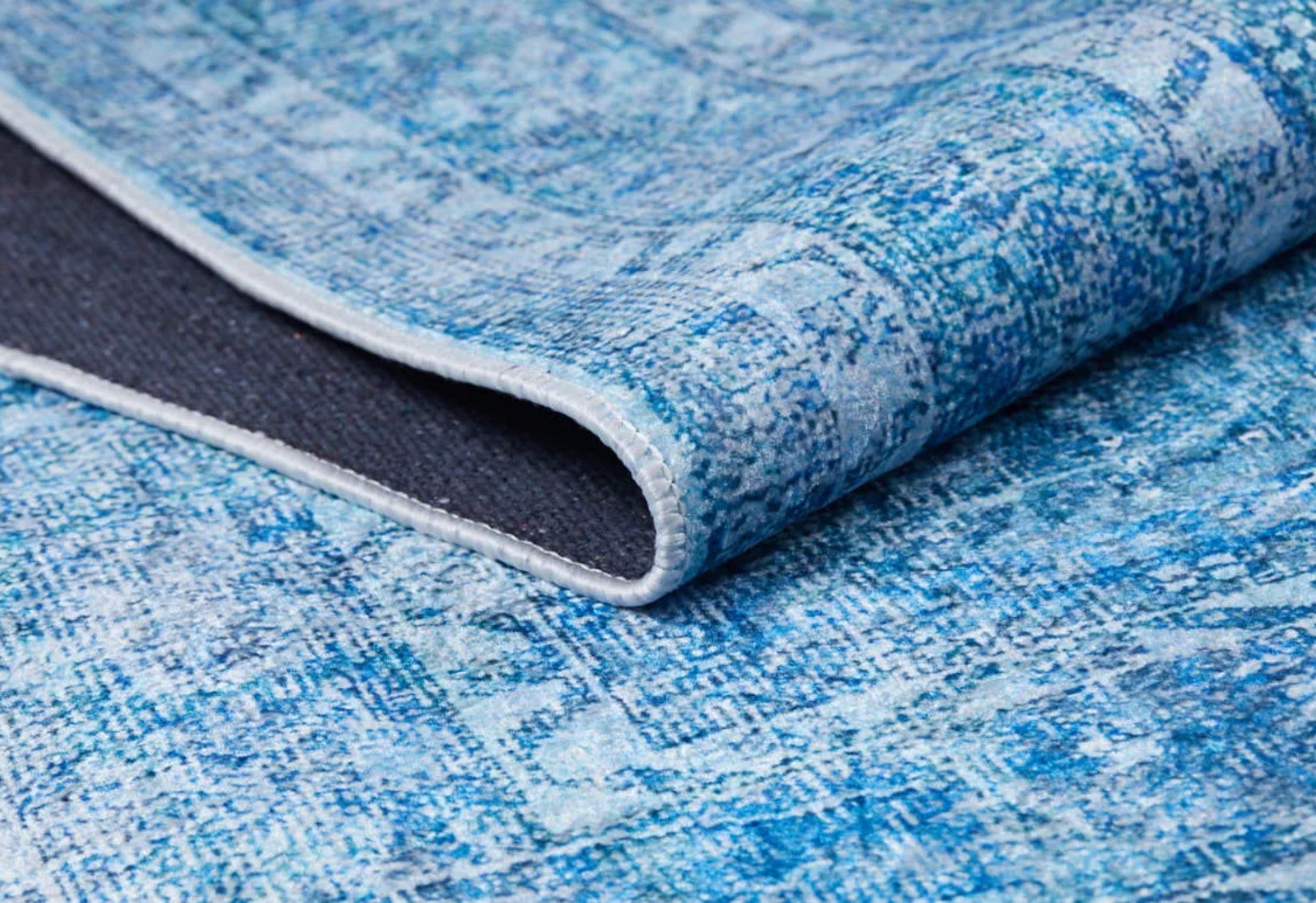 Blue Area Rug – Evora Classic Digital Print Non Slip Carpet for Living Room