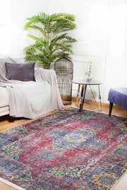 Classic Area Rug – Digital Print Carpet | Red Non Slip Antibacterial Floor Mat