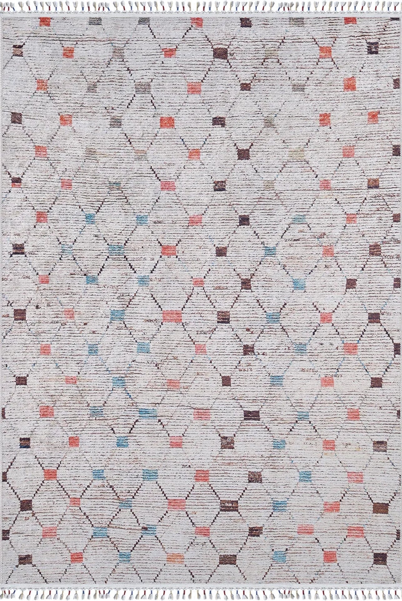 Grey Geometric Area Rug - Digital Print Rug | Non Slip Carpet, Antibacterial Surface