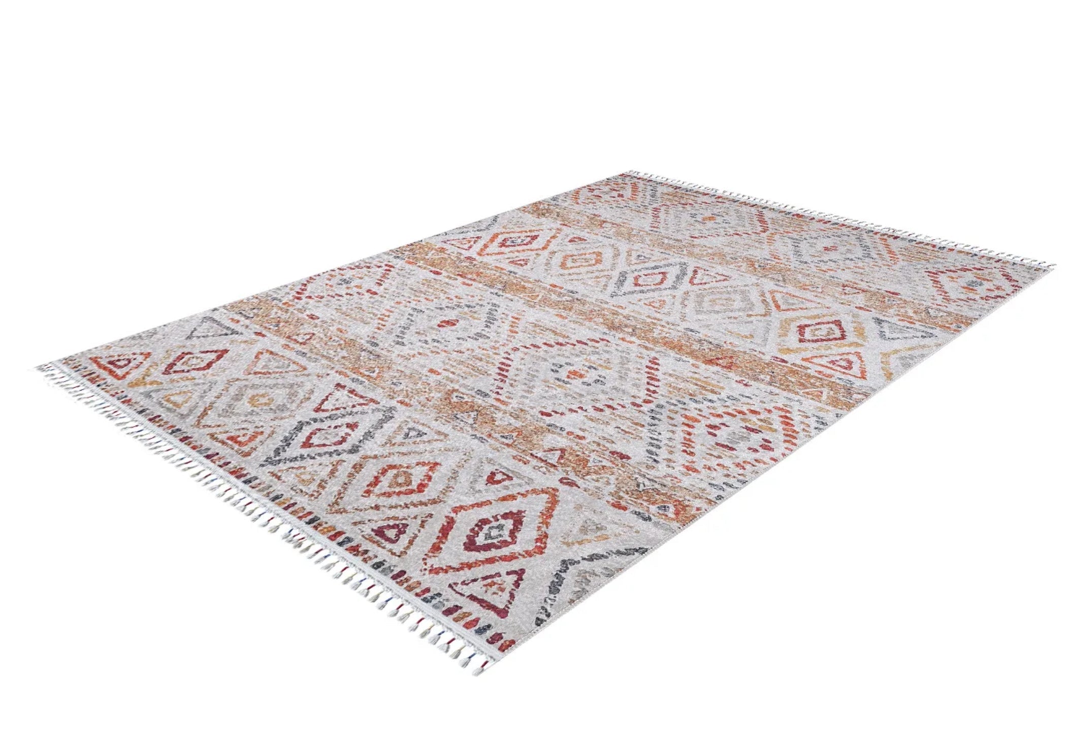 Orange Geometric Rug | High Quality Carpet | Non Slip Carpet & Dust Free Rug