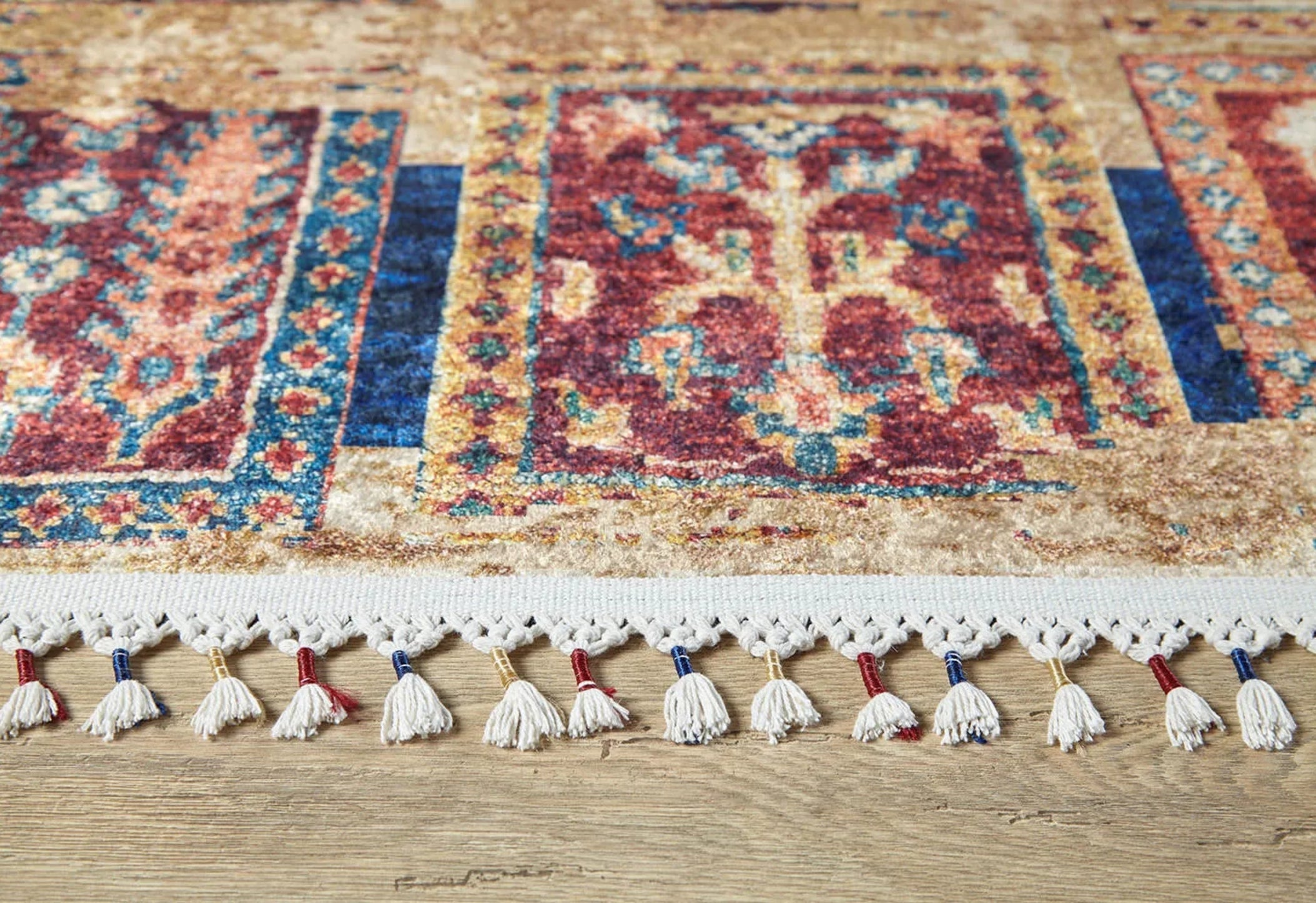 Brown Patchwork Area Rug – Digital Print Rug | Non Slip Carpet, Washable & Antibacterial