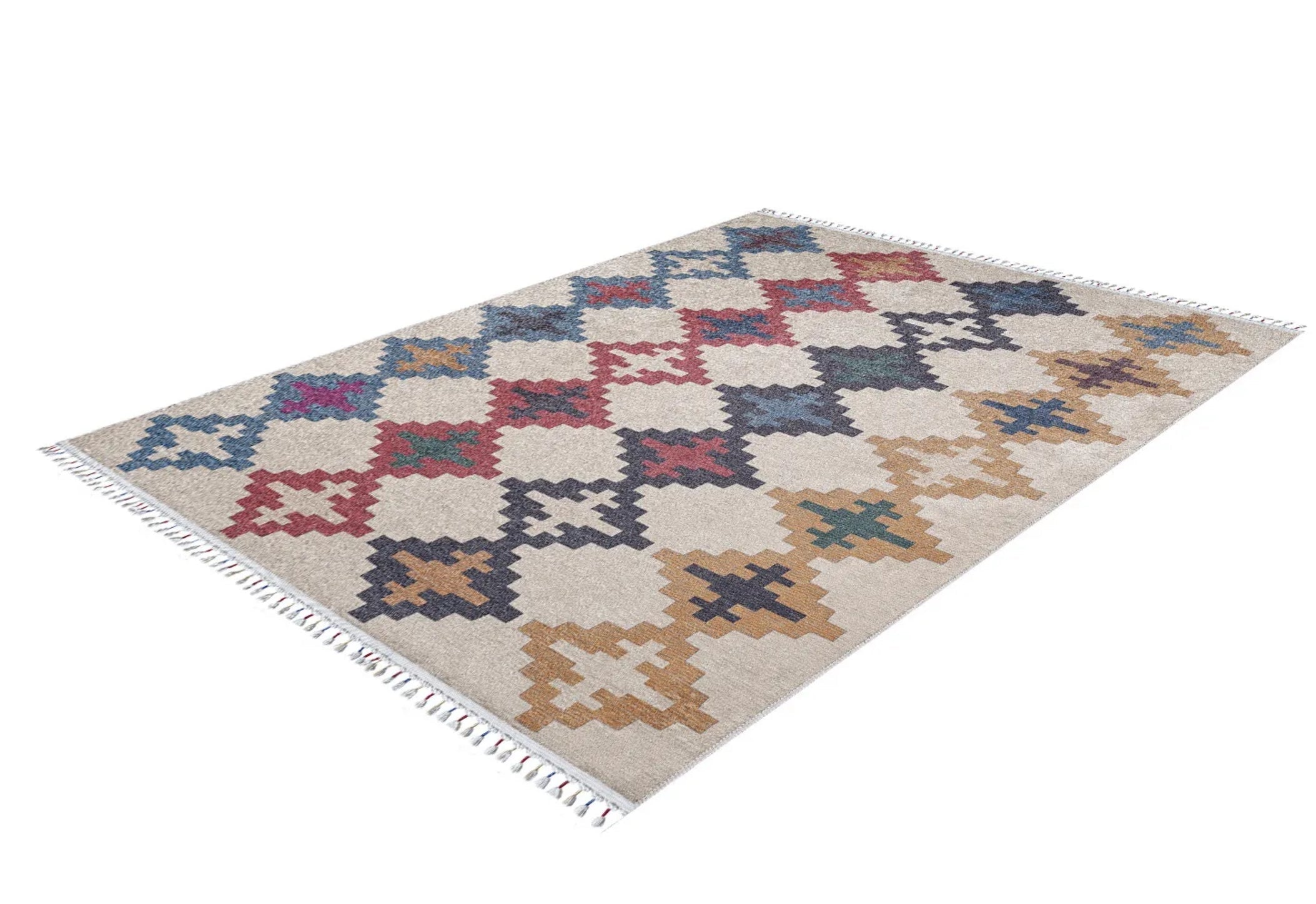 Geometric Area Rug – Digital Print Carpet | Non Slip, Antibacterial, Washable Floor Mat