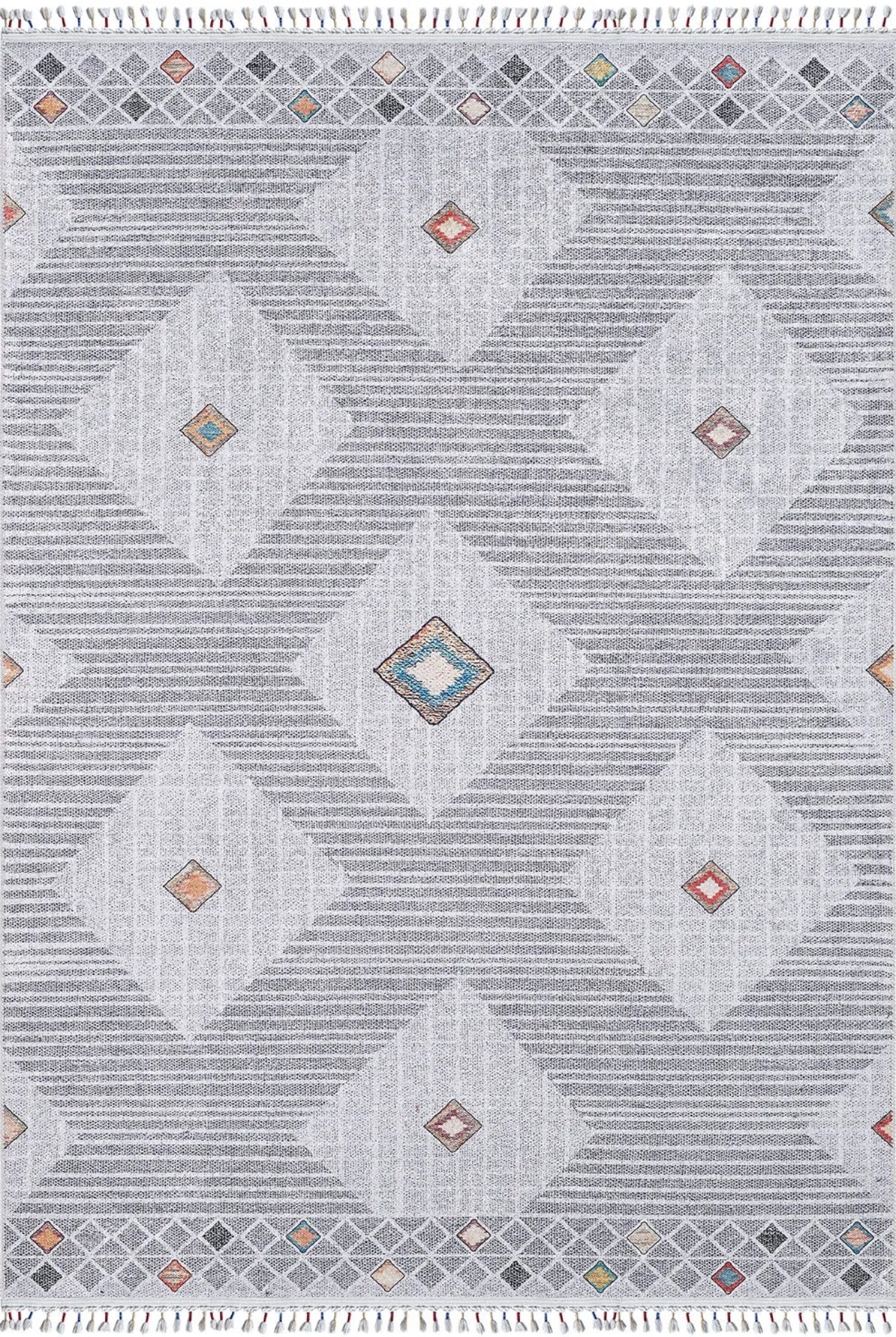 Grey Geometric Area Rug – High Quality Digital Print Rug | Non Slip Carpet