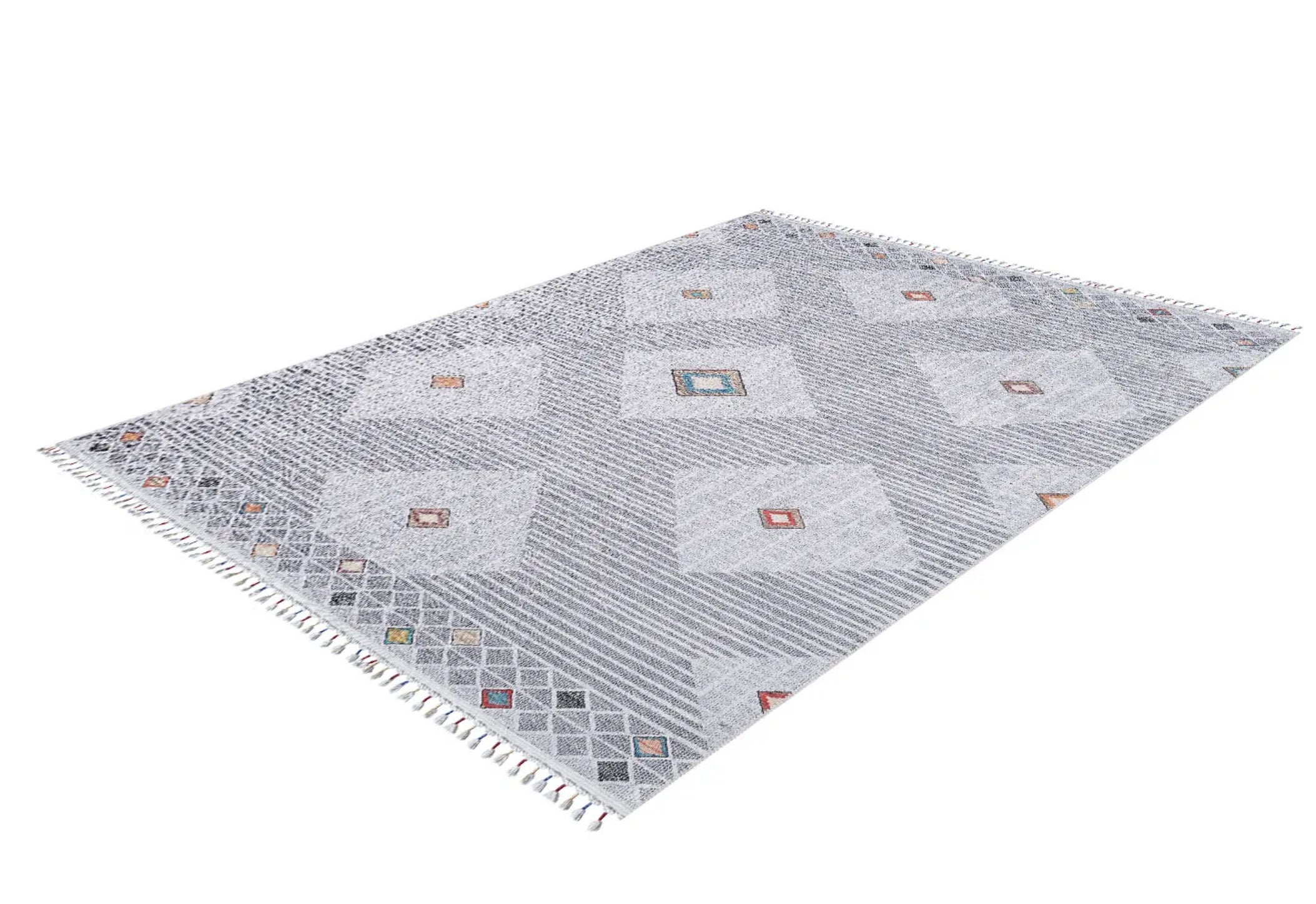 Grey Geometric Area Rug – High Quality Digital Print Rug | Non Slip Carpet