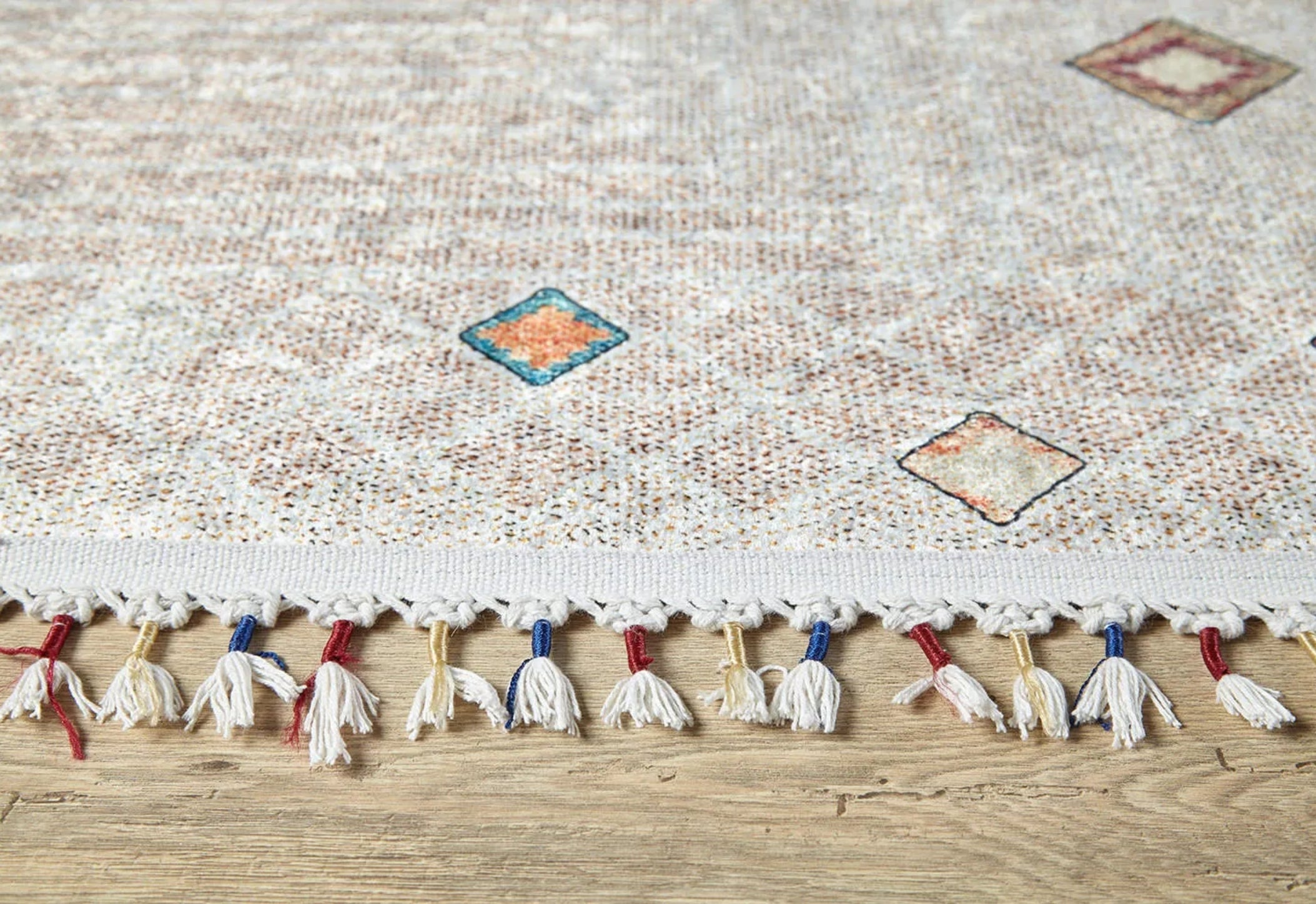 Geometric Area Rug – Cream Digital Print Rug, Antibacterial Non Slip Carpet