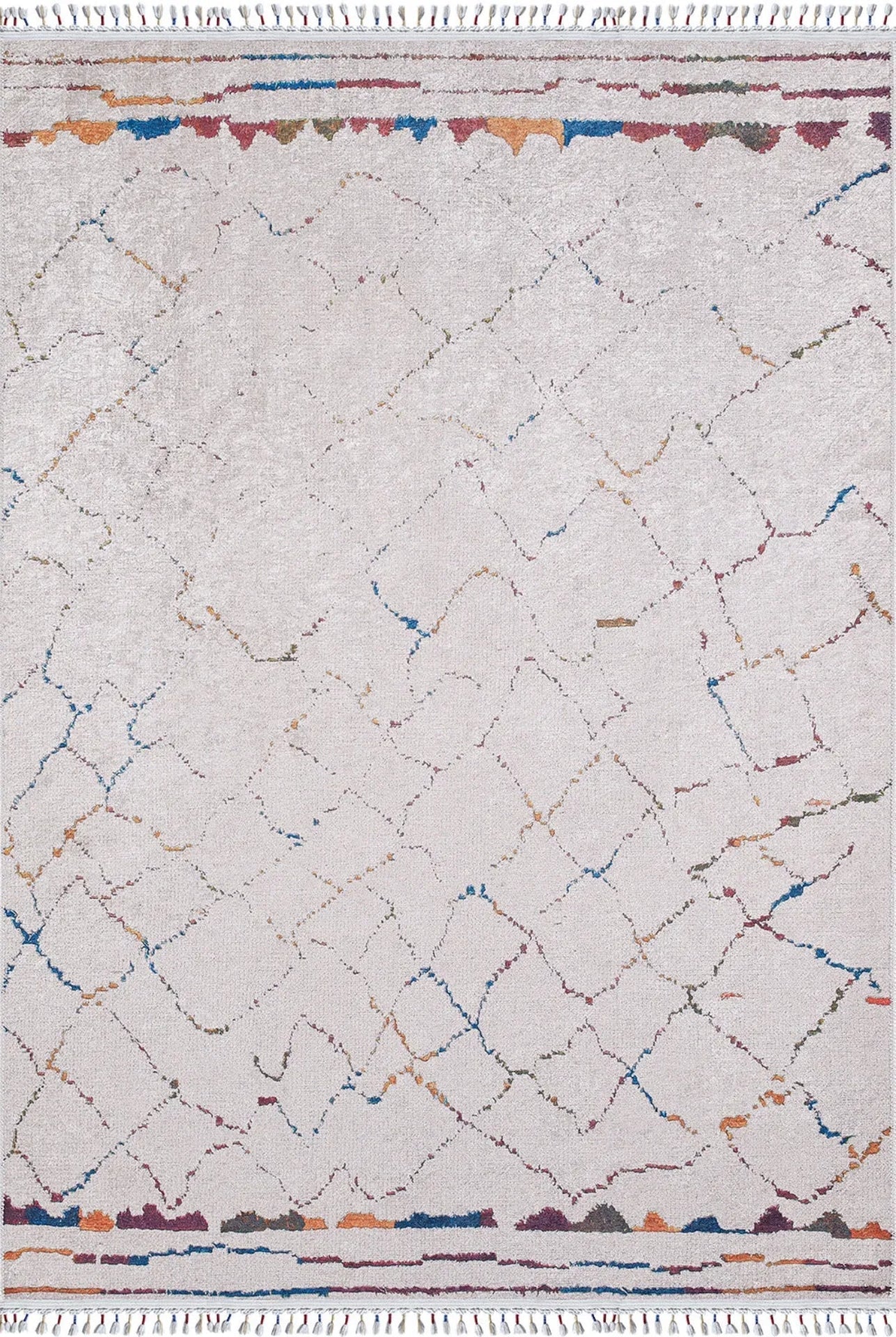 Digital Print Area Rug – Grey Classic Design, Non Slip & Antibacterial Carpet