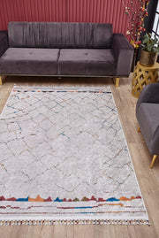 Digital Print Area Rug – Grey Classic Design, Non Slip & Antibacterial Carpet