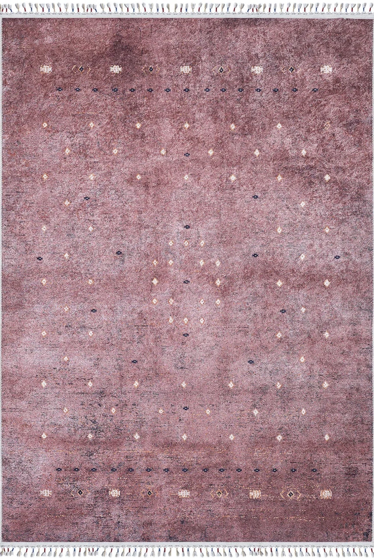 Classic Digital Print Rug - Brown Area Rug With Non Slip Backing & Antibacterial Surface
