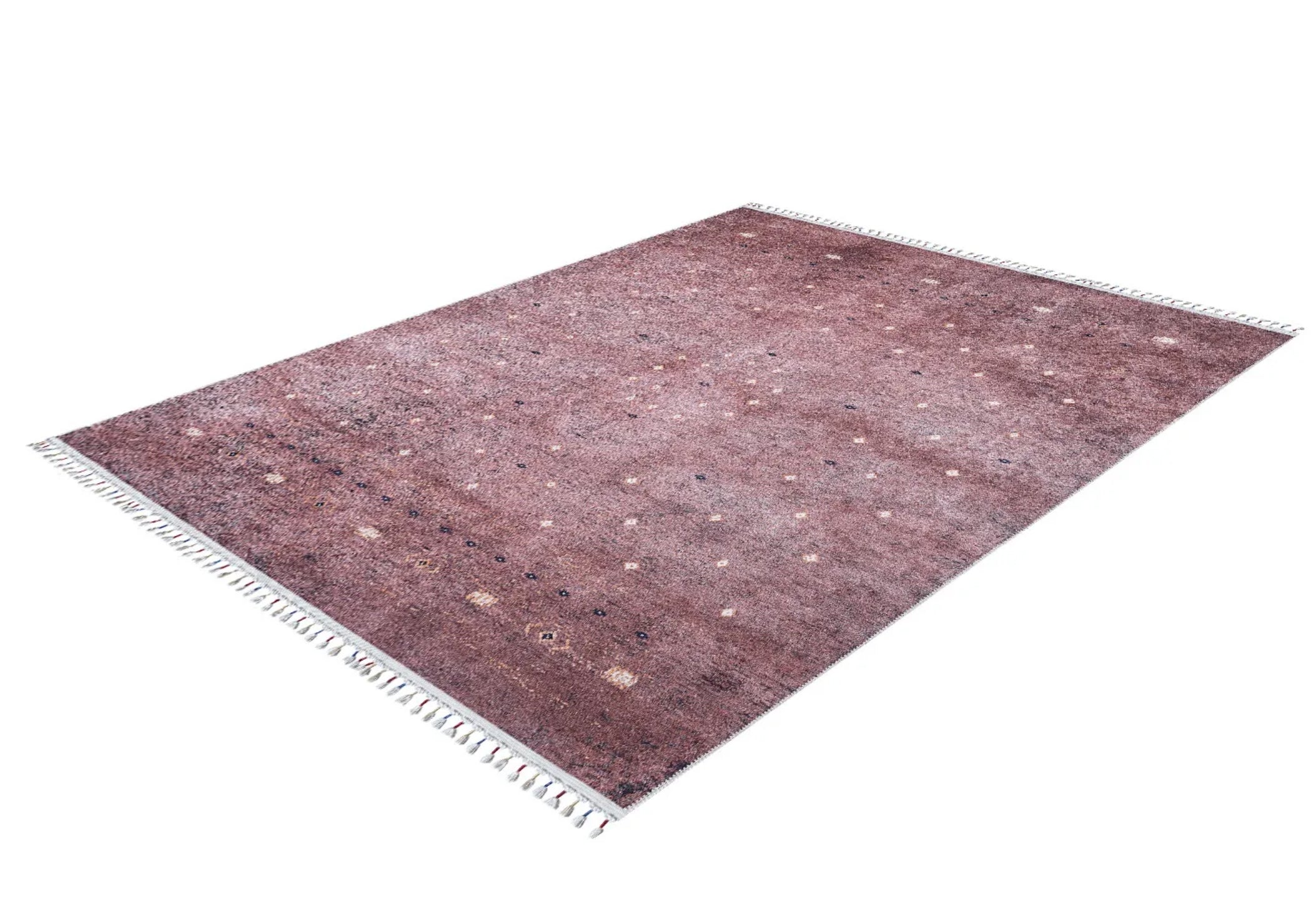 Classic Digital Print Rug - Brown Area Rug With Non Slip Backing & Antibacterial Surface