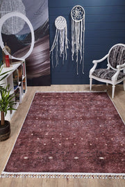 Classic Digital Print Rug - Brown Area Rug With Non Slip Backing & Antibacterial Surface