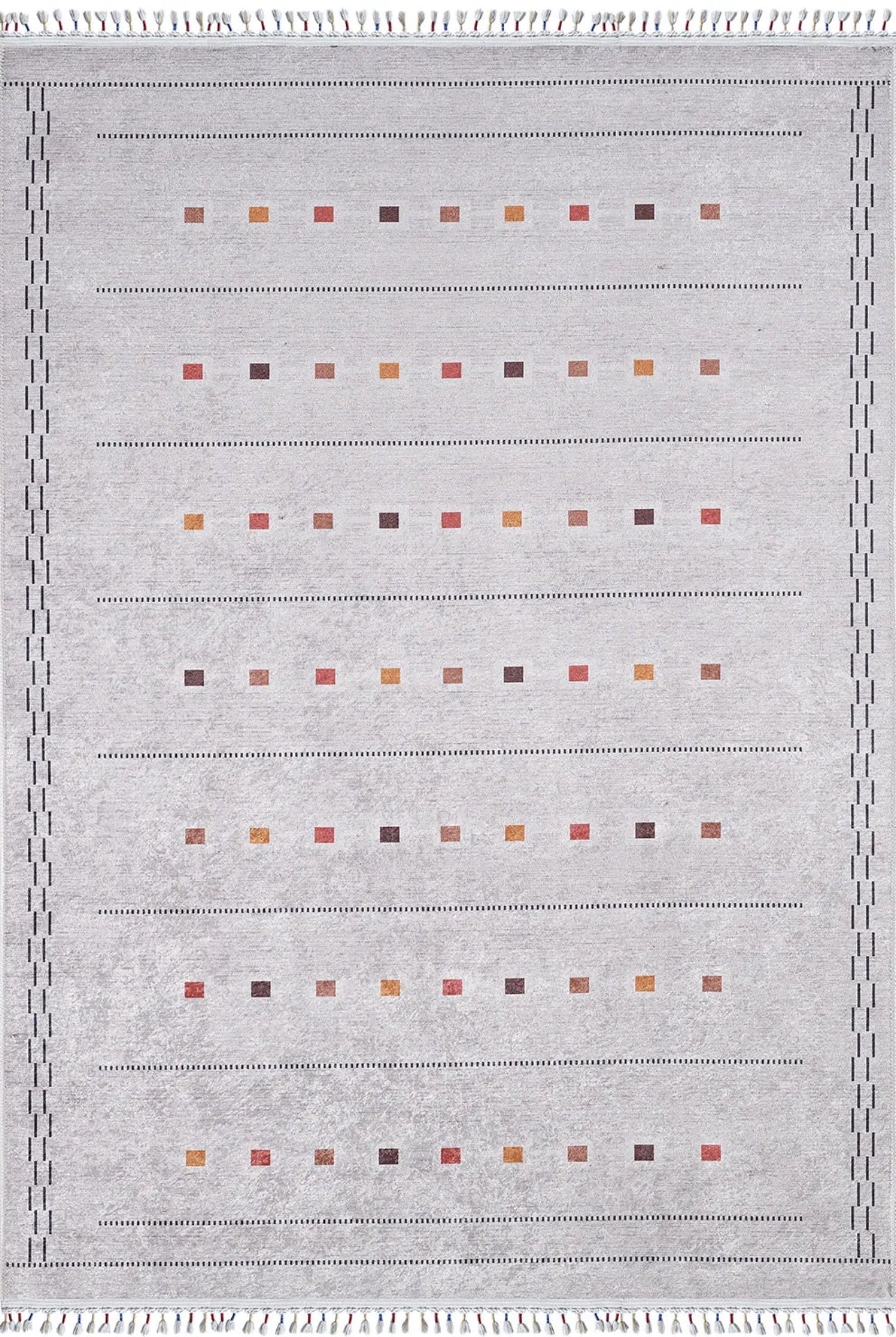 Grey Digital Print Rug - Classic Area Rug Non Slip Antibacterial Carpet