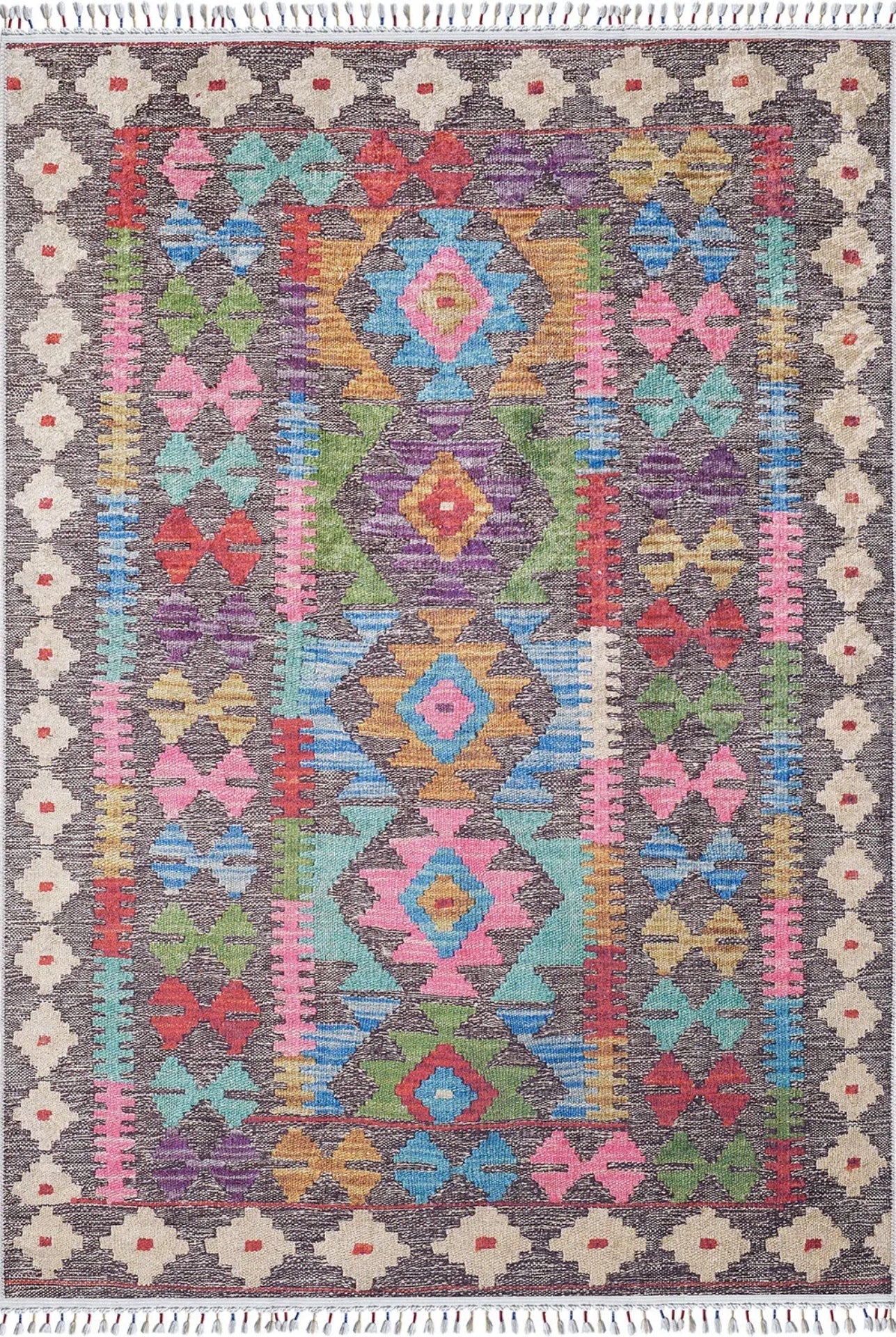 Purple Geometric Rug – Stylish Digital Print Area Rug Non Slip & Antibacterial